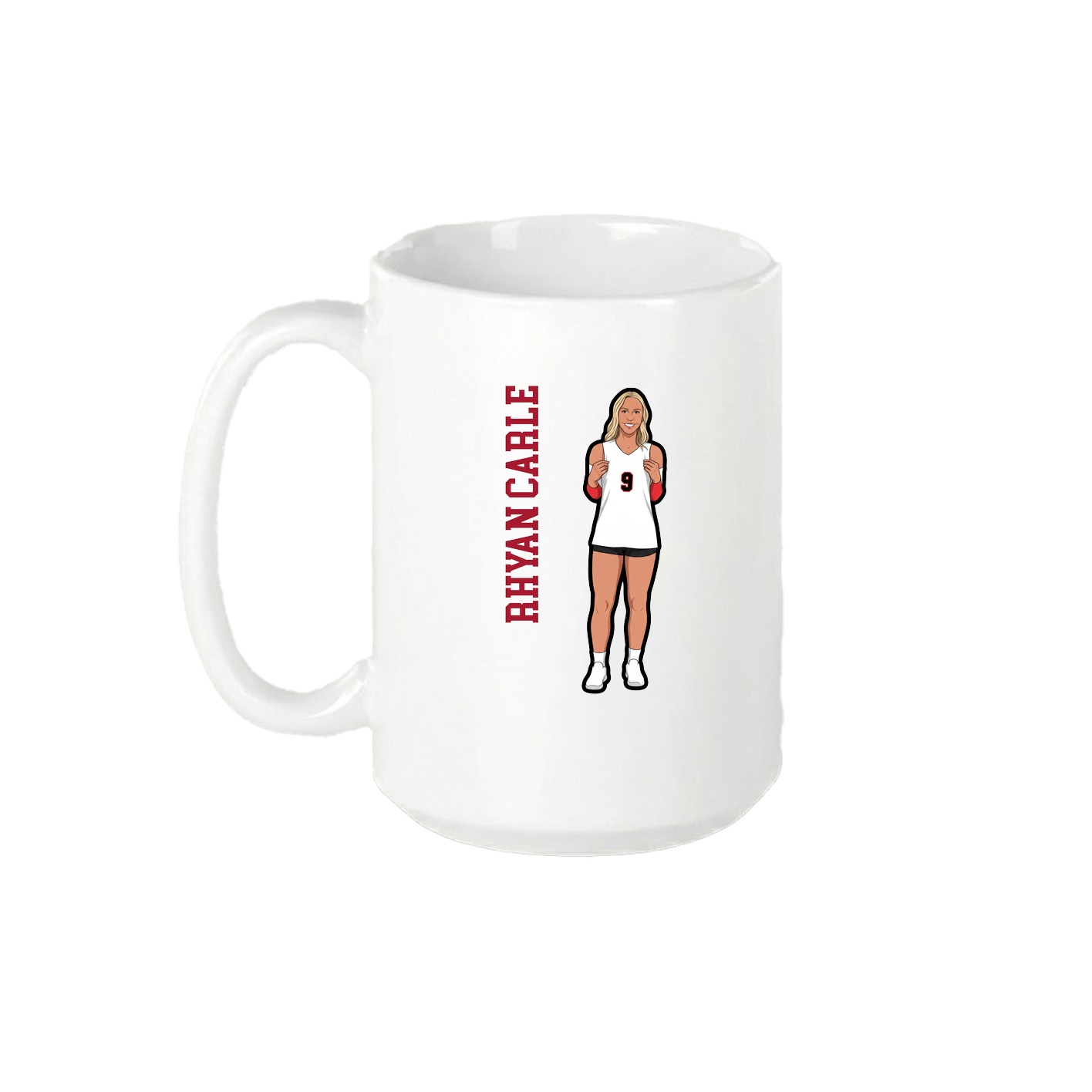 15oz Coffee Mug — Name Vertical in White