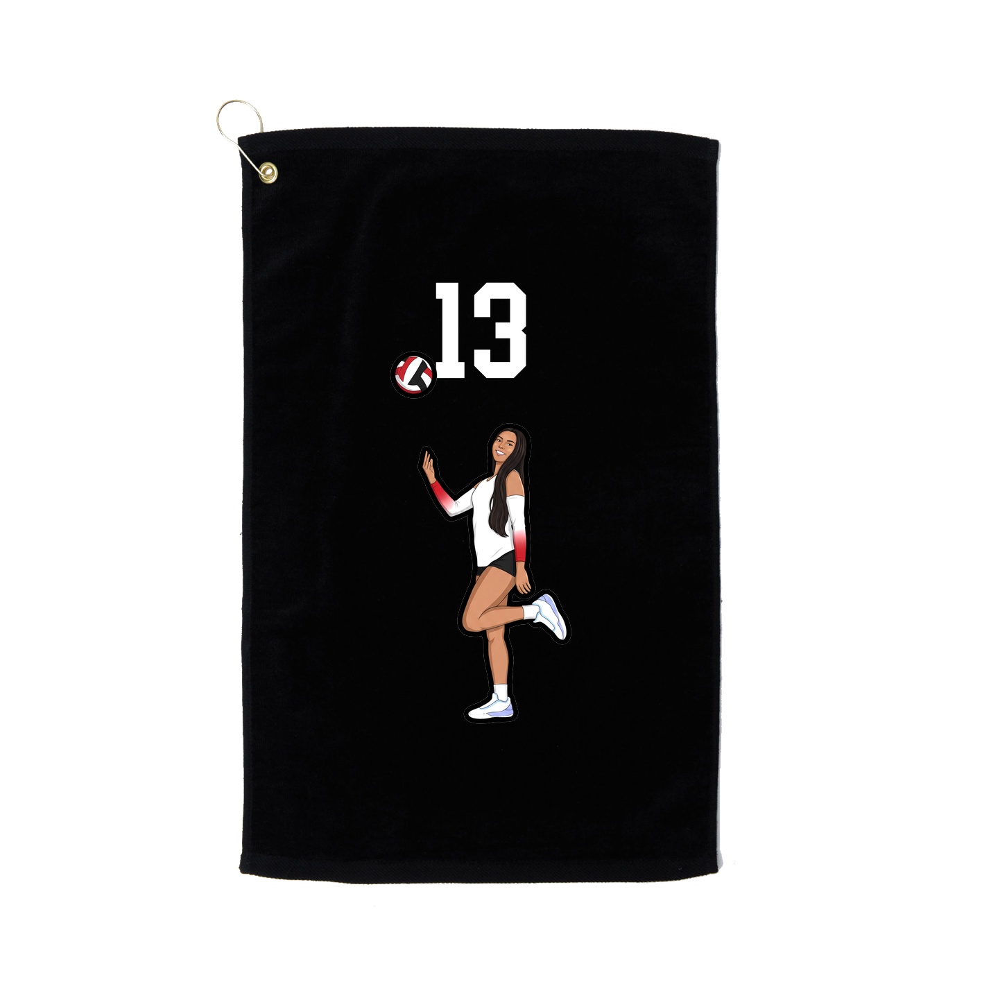 Golf Towel — Number Top in Black