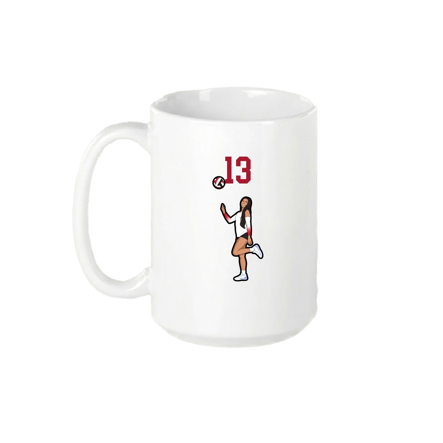15oz Coffee Mug — Number Top in White