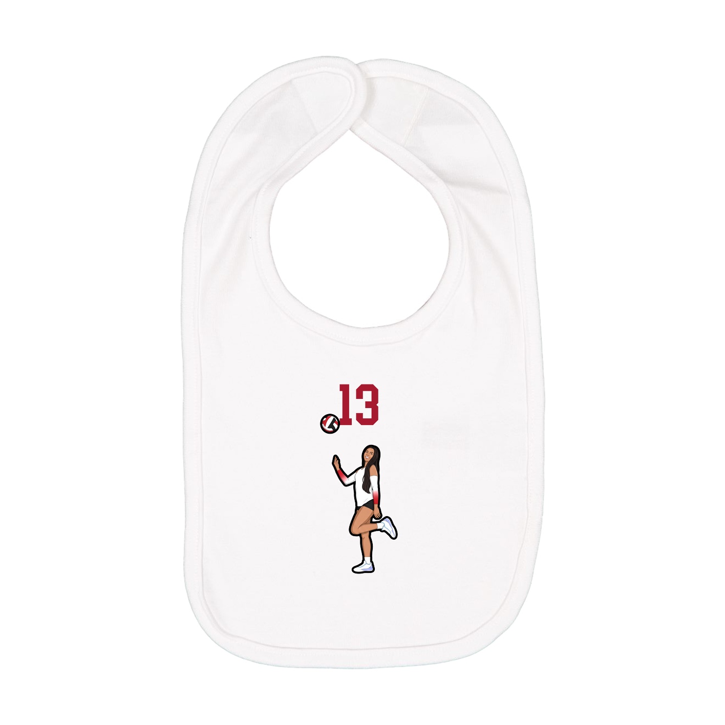 Infant Bib — Number Top in White