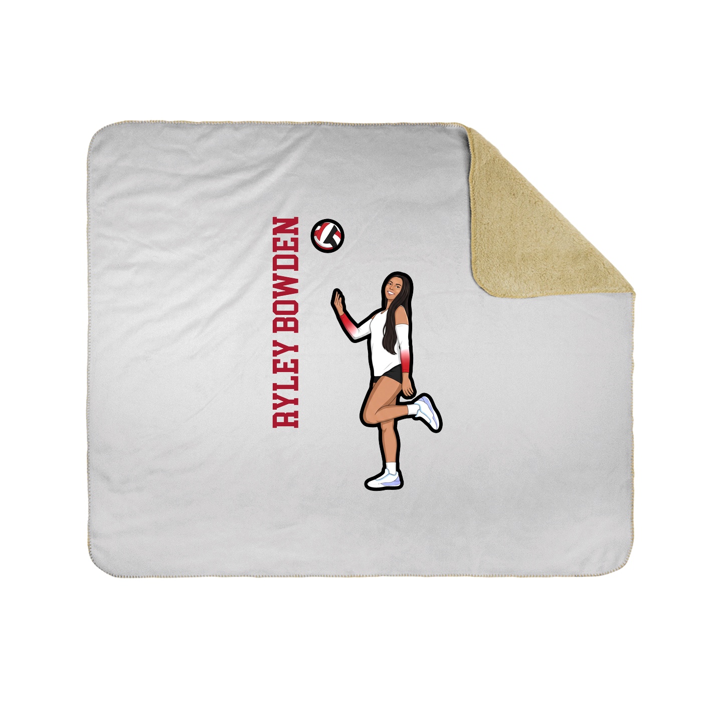 Throw Blanket — Name Vertical in White