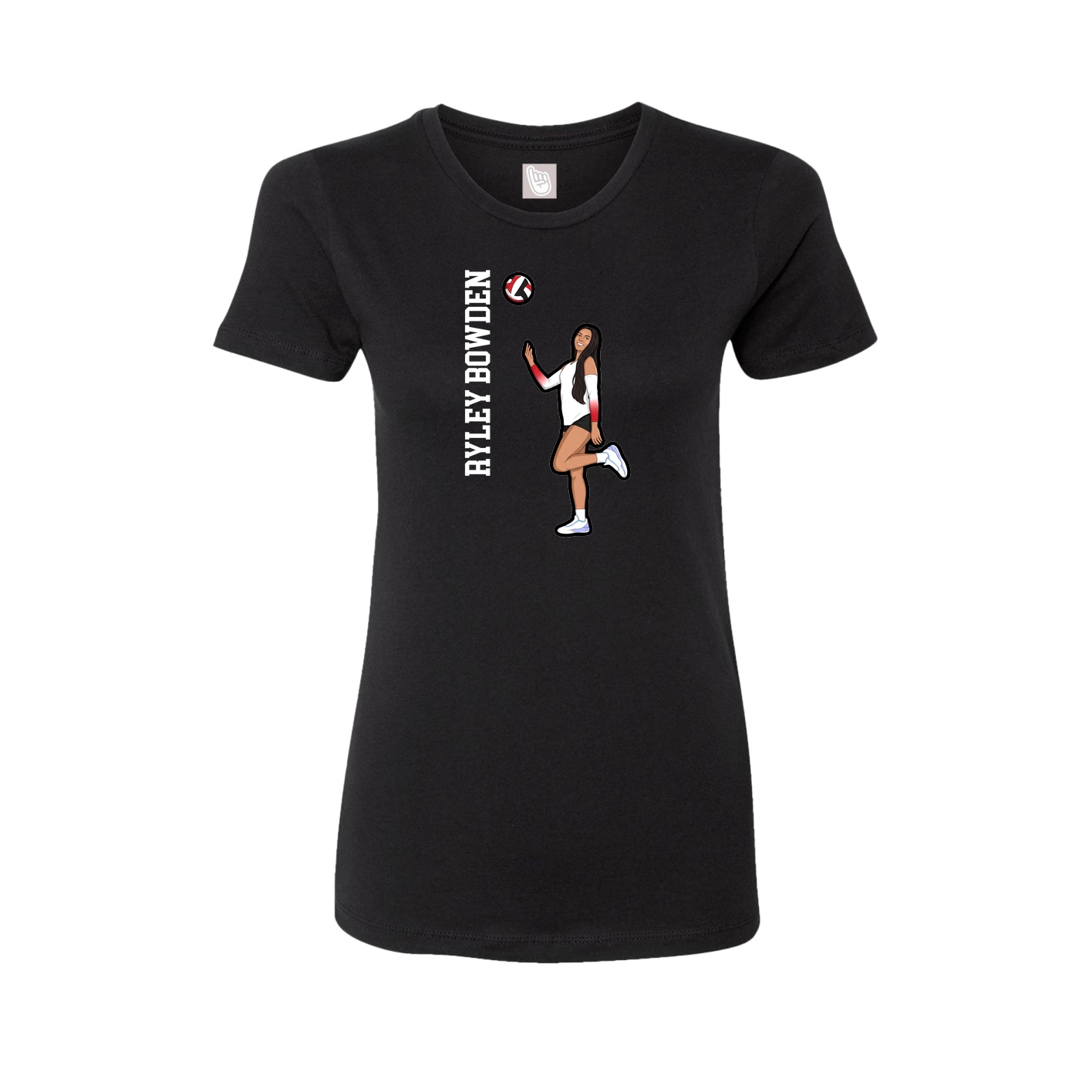 Fitted Women's Tee — Name Vertical in Black
