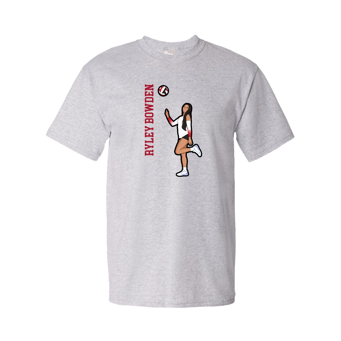 Youth Tee — Name Vertical in Grey