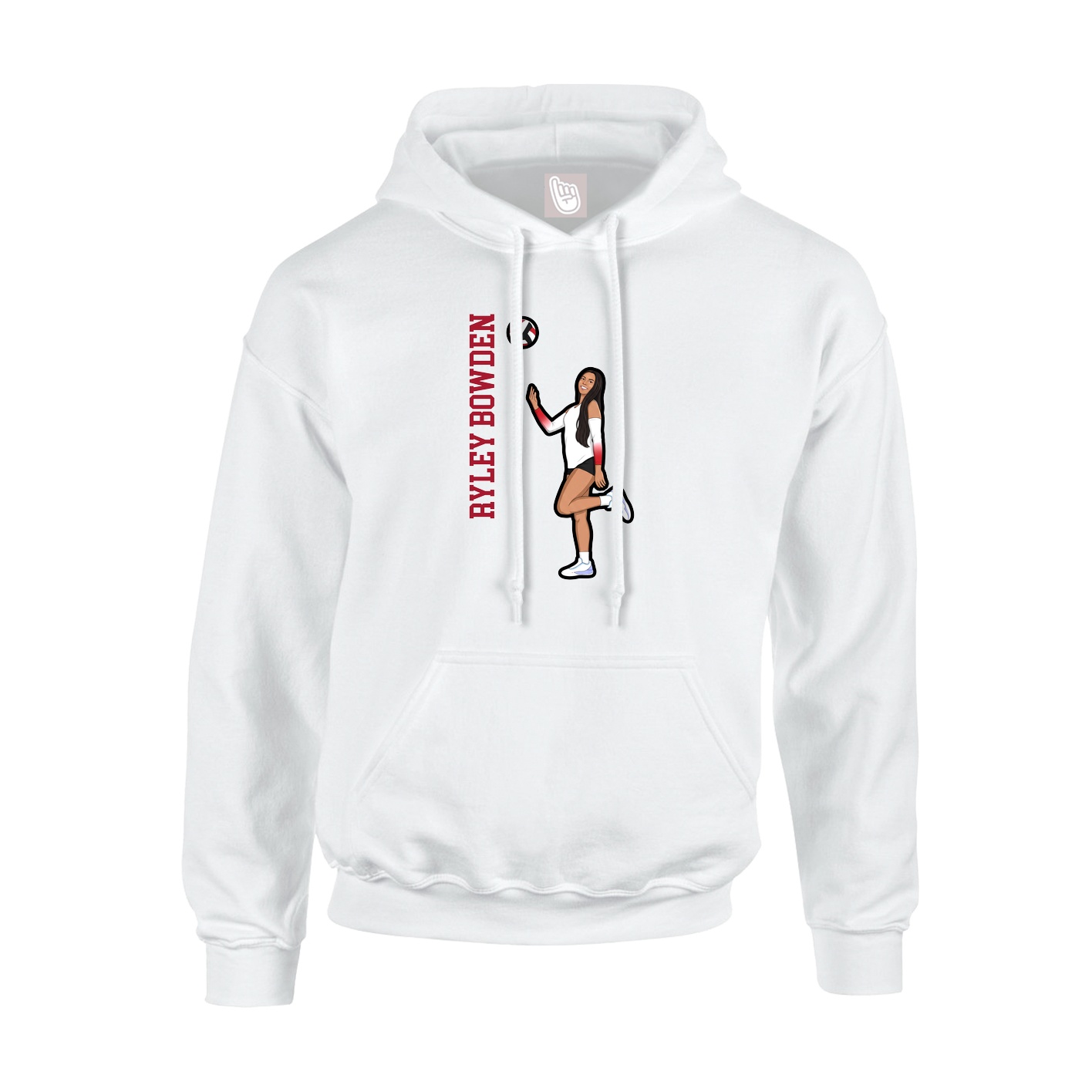 Youth Hoodie — Name Vertical in White
