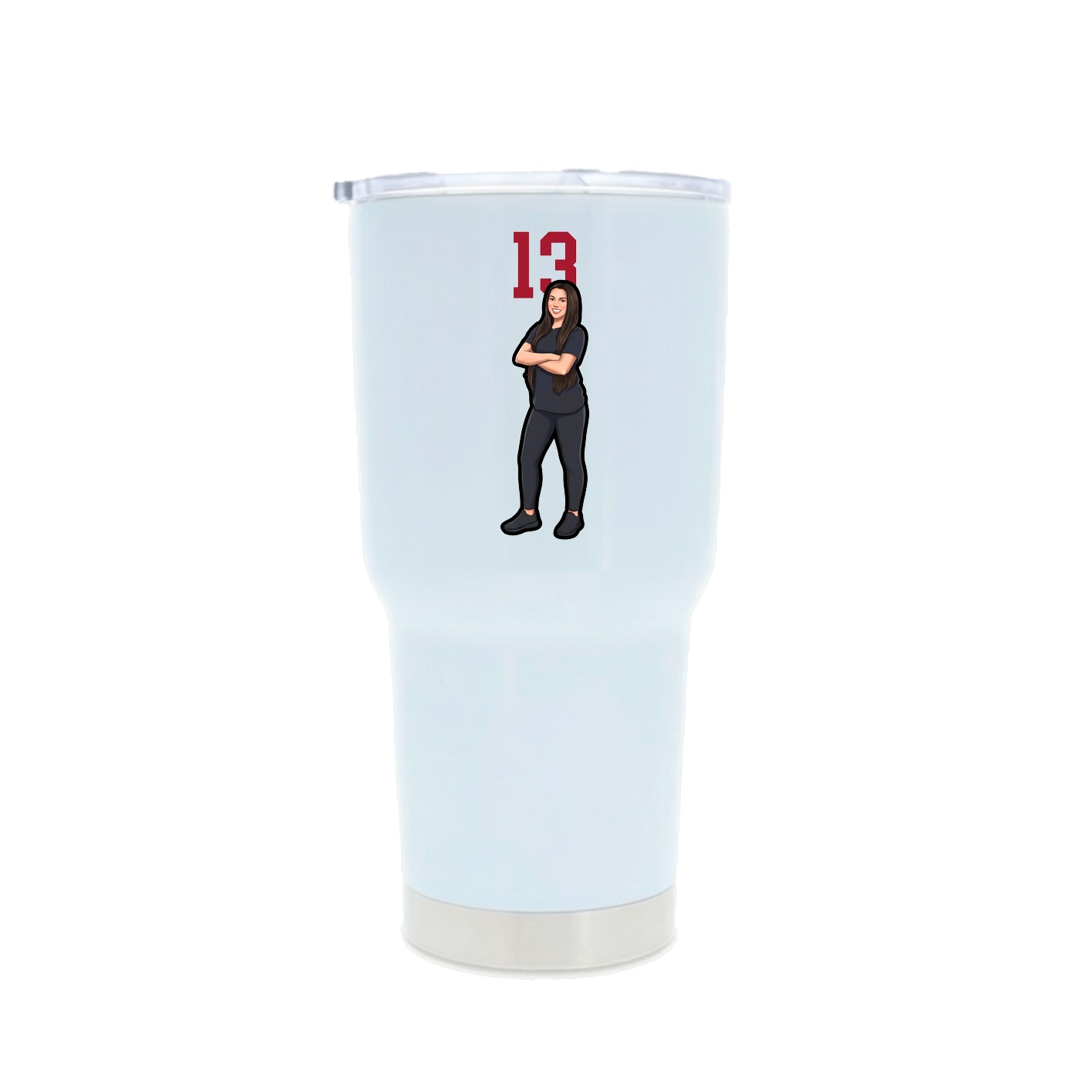 30oz Stainless Steel Tumbler — Number Top in White