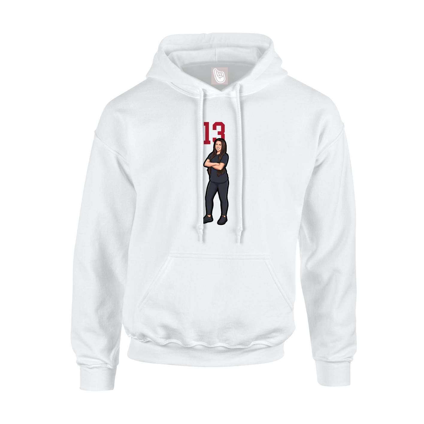 Hoodie — Number Top in White