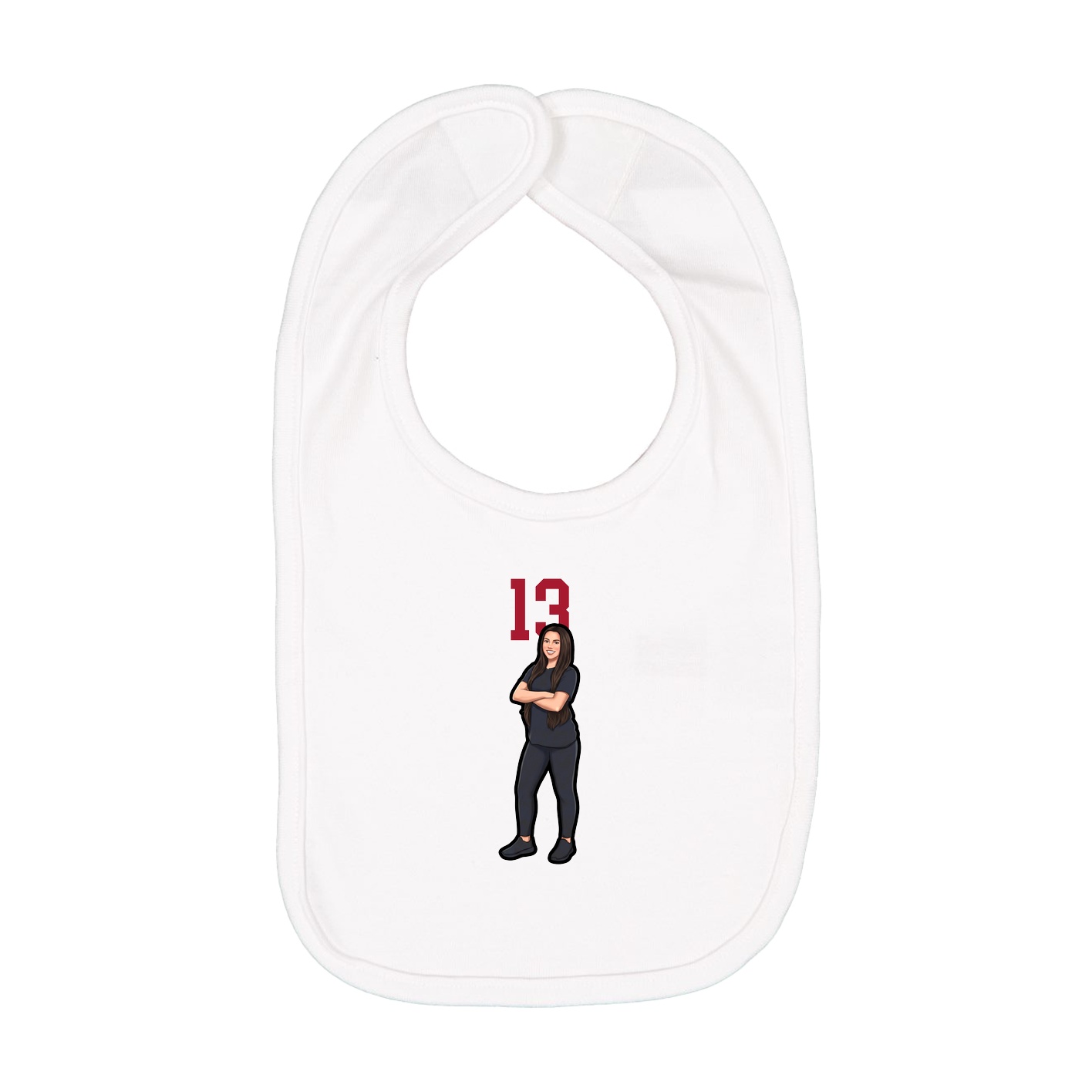 Infant Bib — Number Top in White