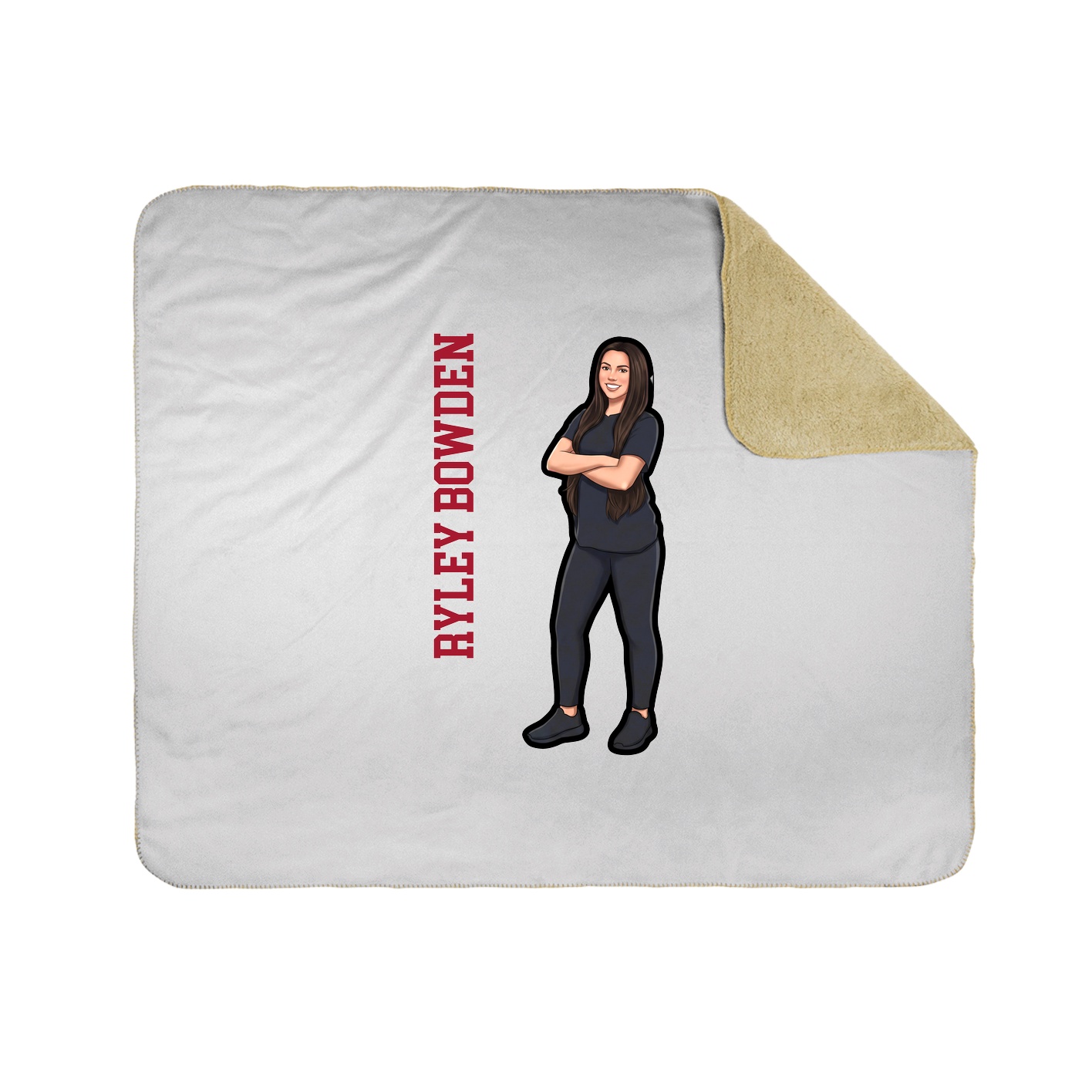 Throw Blanket — Name Vertical in White