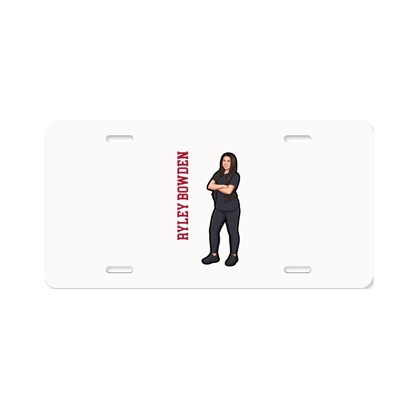 License Plate — Name Vertical in Classic