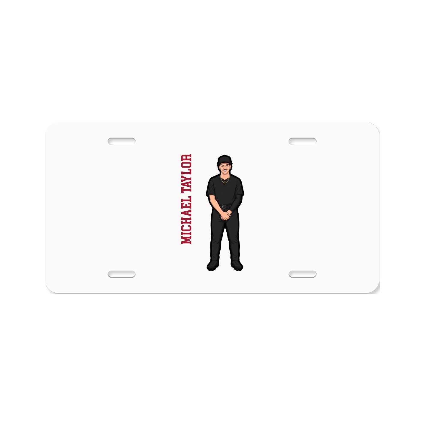 License Plate — Name Vertical in Classic