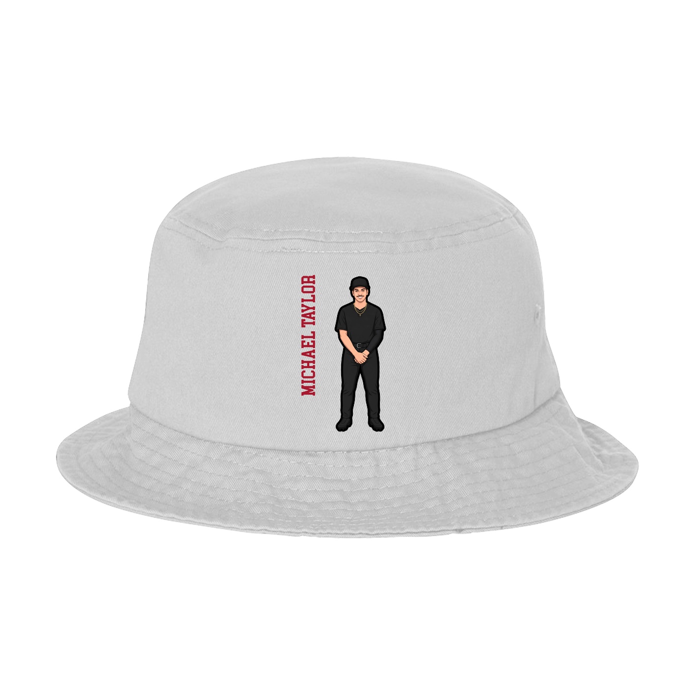 Bucket Cap — Name Vertical in White