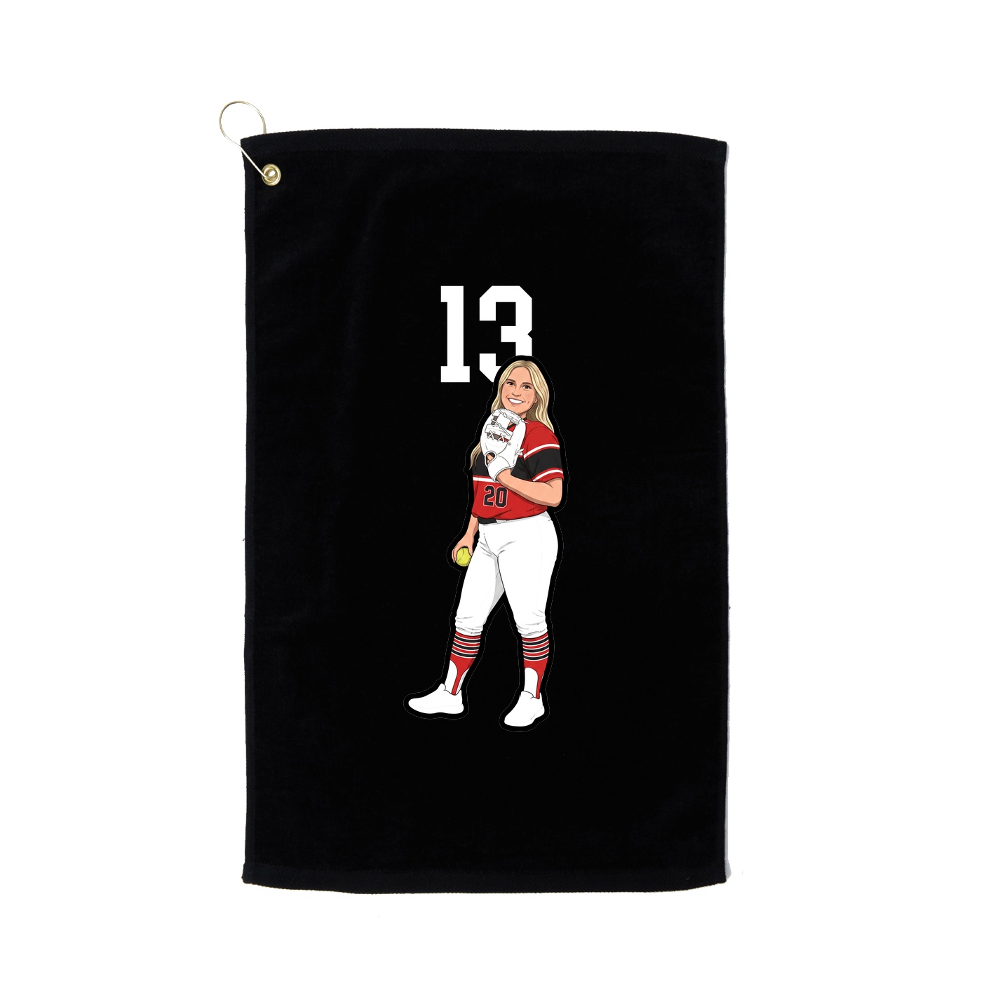 Golf Towel — Number Top in Black