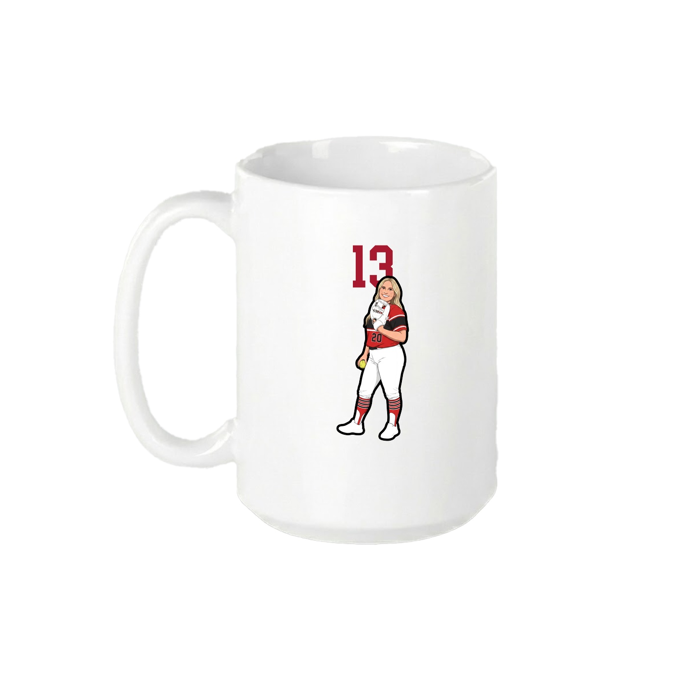 15oz Coffee Mug — Number Top in White