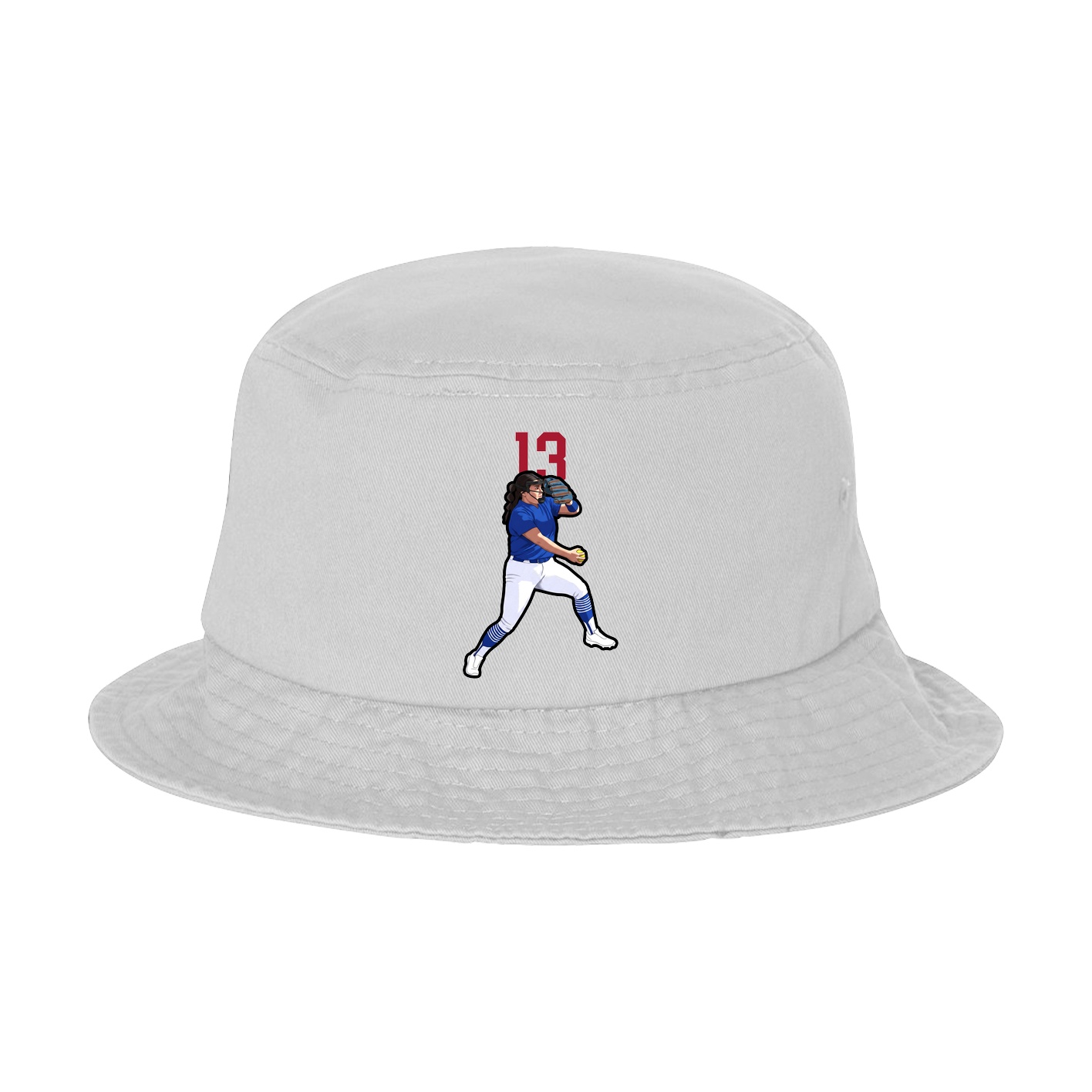Bucket Cap — Number Top in White