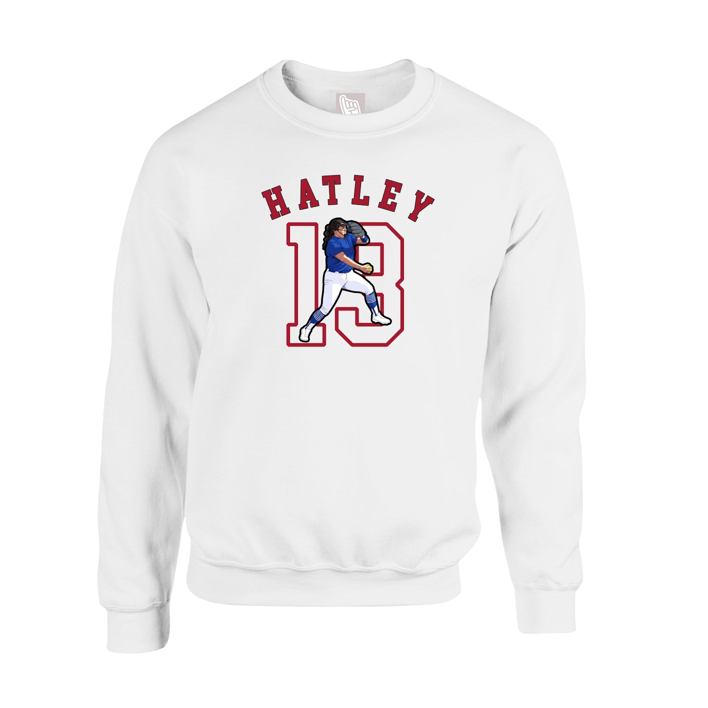 Fleece Crew — Shirsey Arch in White