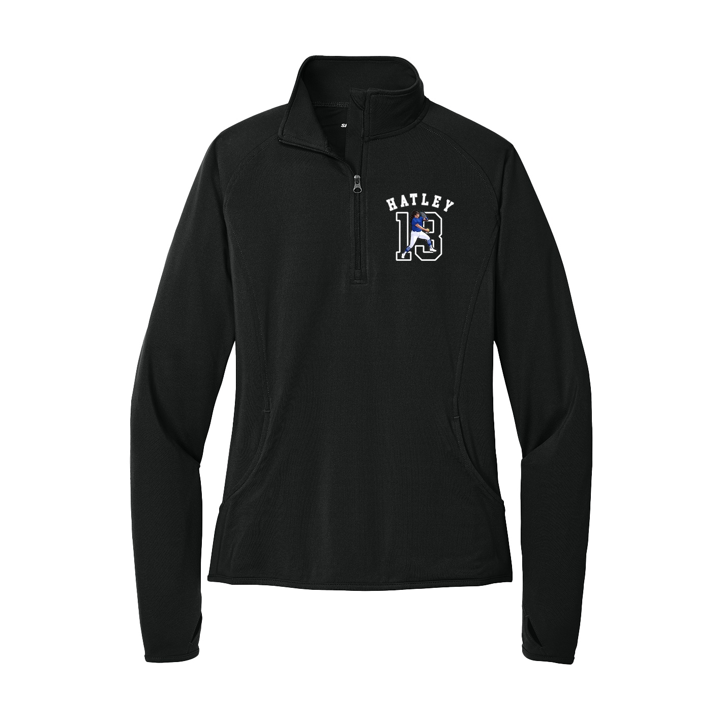 Women's Q-Zip Pullover — Shirsey Arch in Black