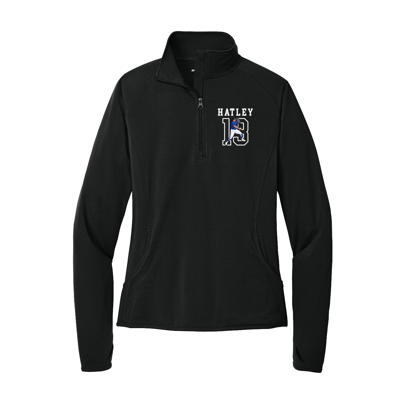 Women's Q-Zip Pullover — Shirsey in Black