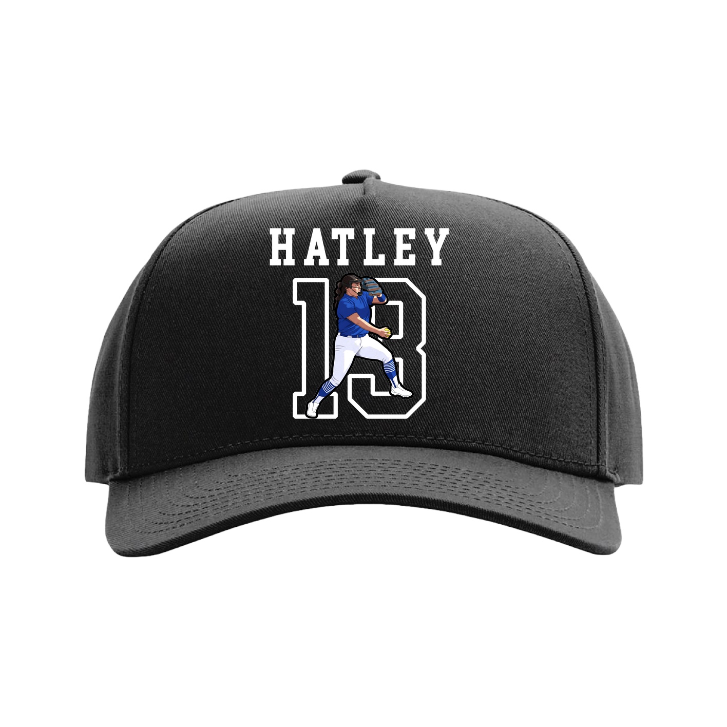 Full Fabric Five-Panel Champ Cap — Shirsey in Black