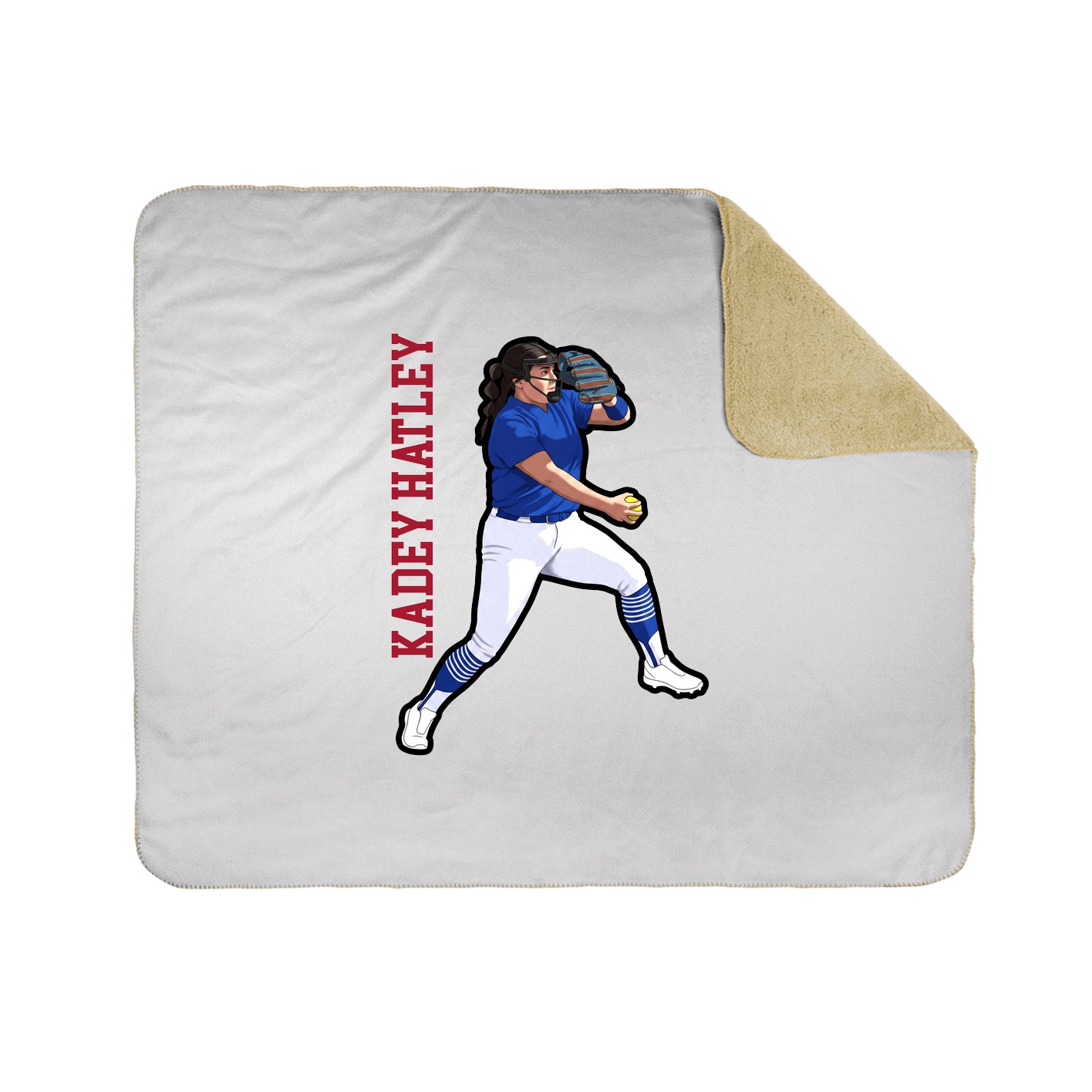 Throw Blanket — Name Vertical in White