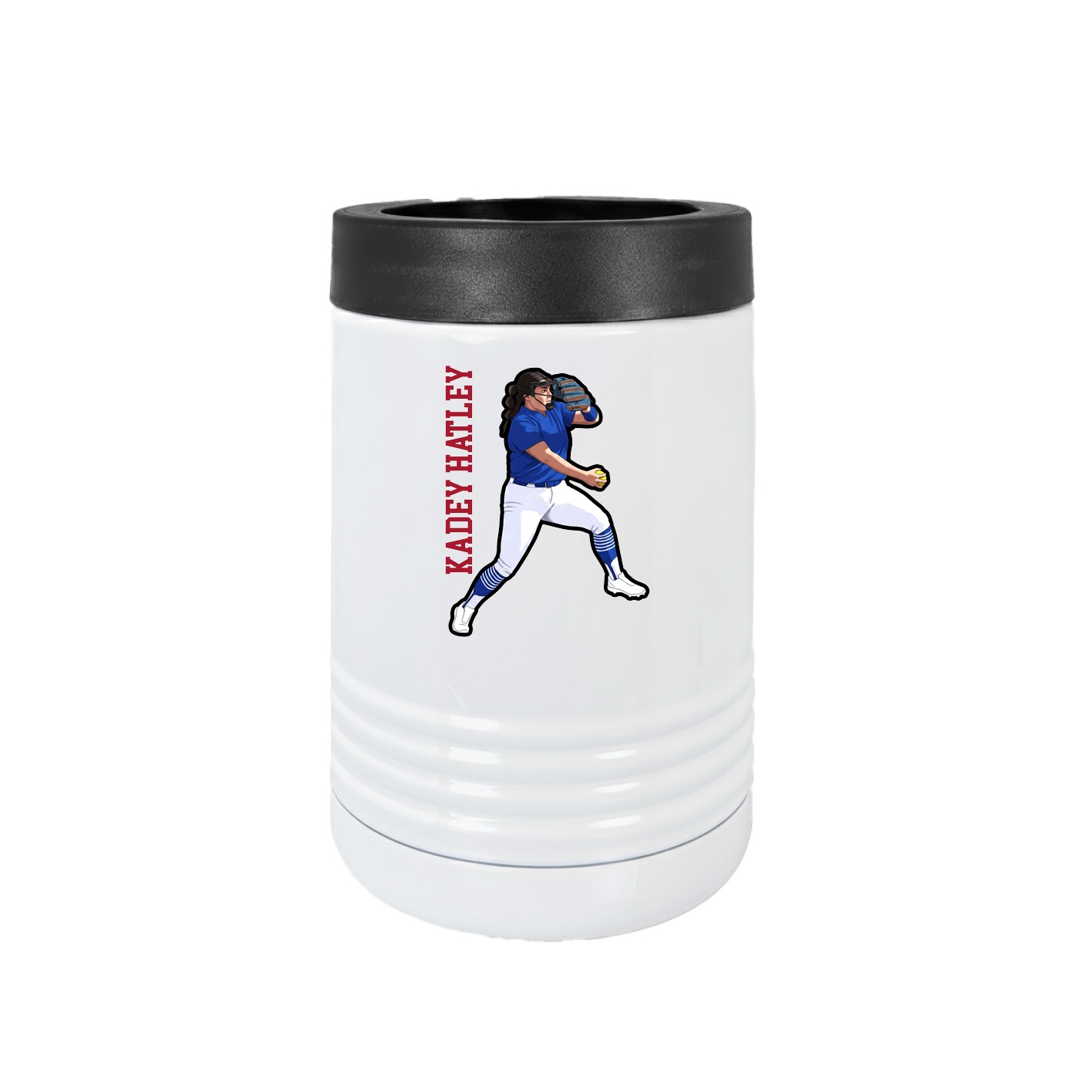 Beverage Holder — Name Vertical in White