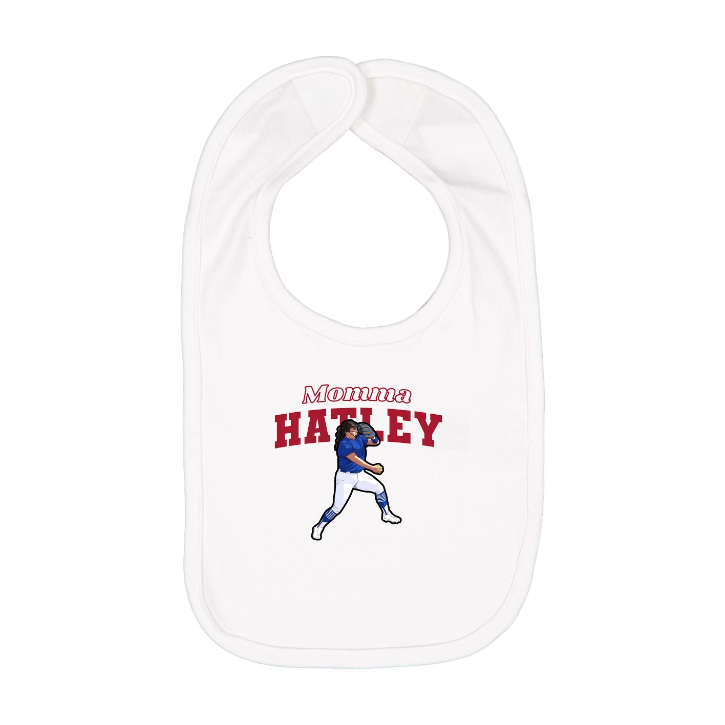 Infant Bib — Mothers Day Block in White