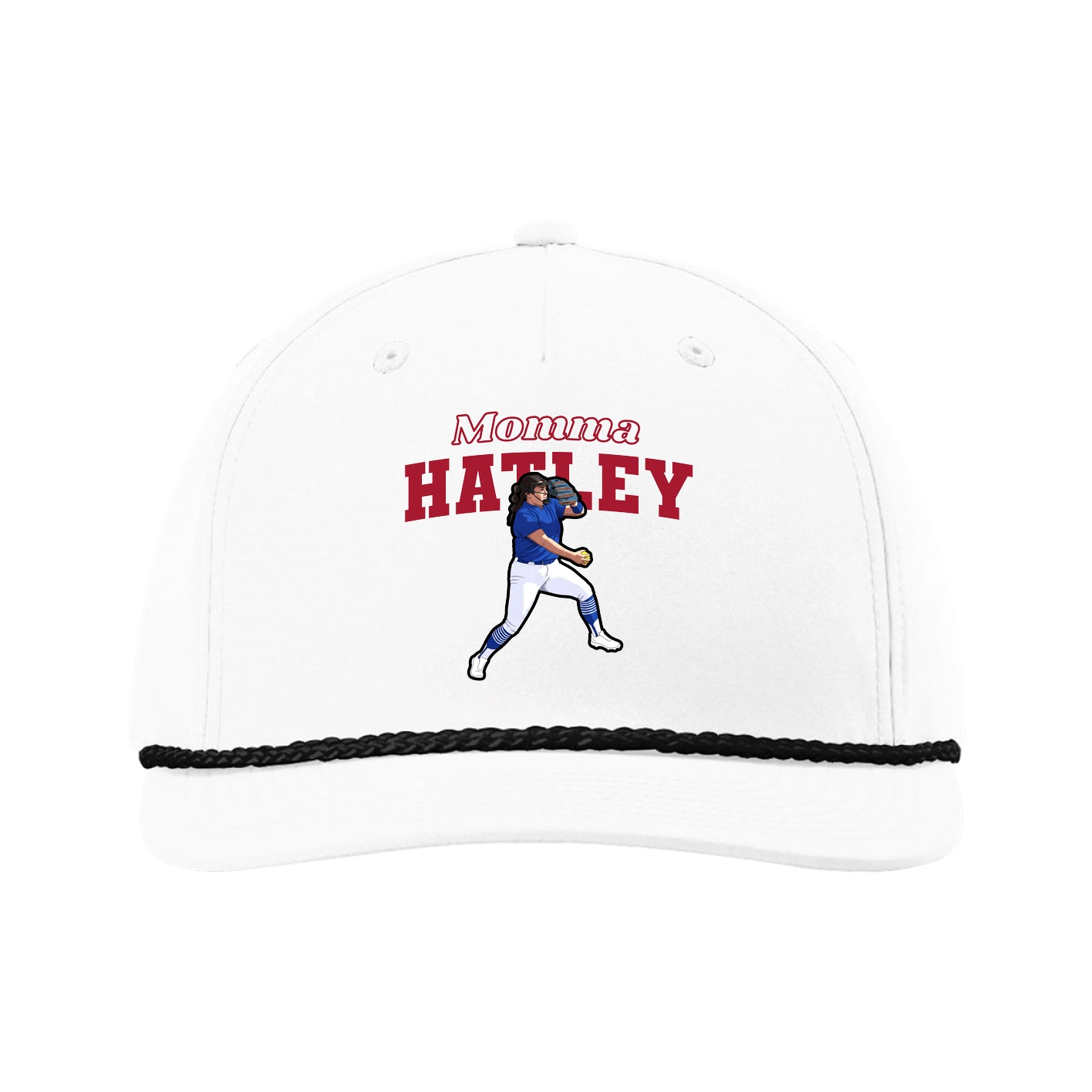 Five-Panel Classic Rope Cap — Mothers Day Block in White