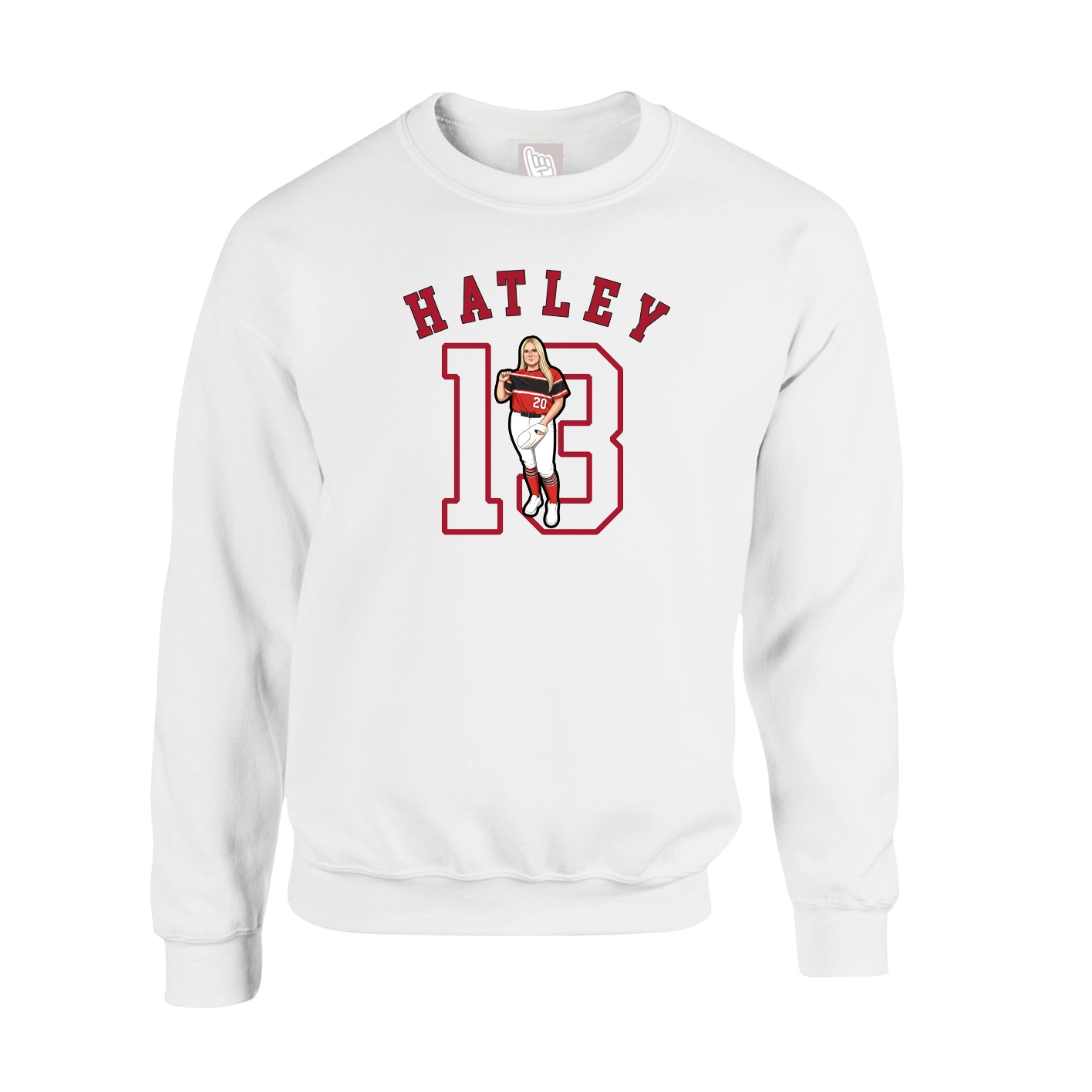 Fleece Crew — Shirsey Arch in White