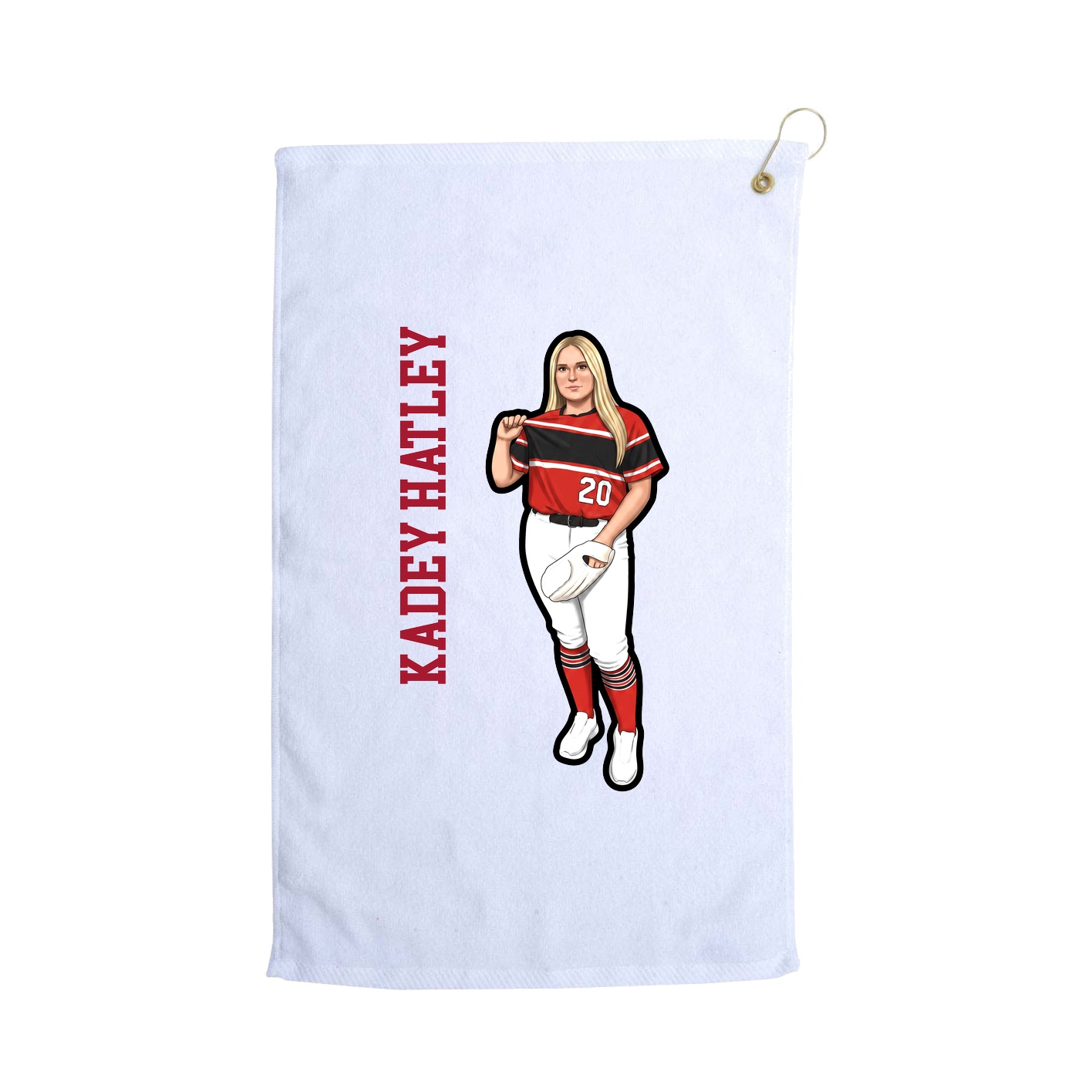 Golf Towel — Name Vertical in White