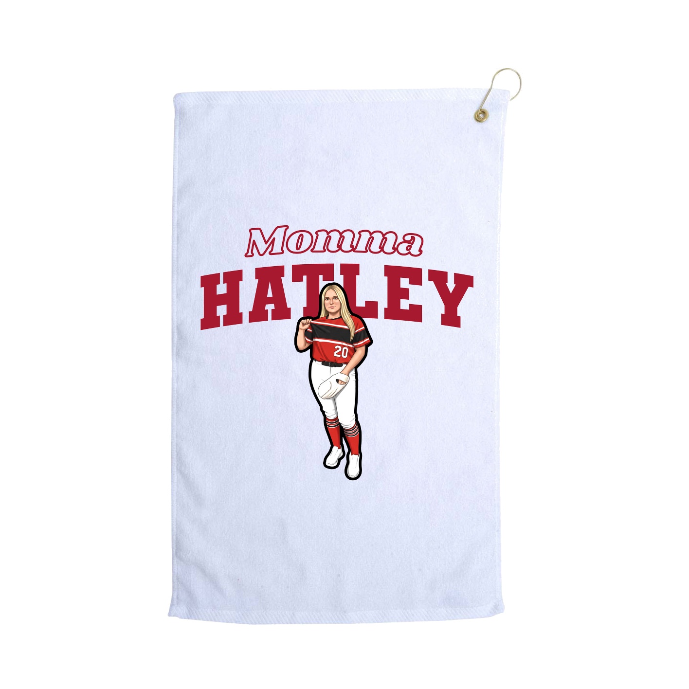 Golf Towel — Mothers Day Block in White