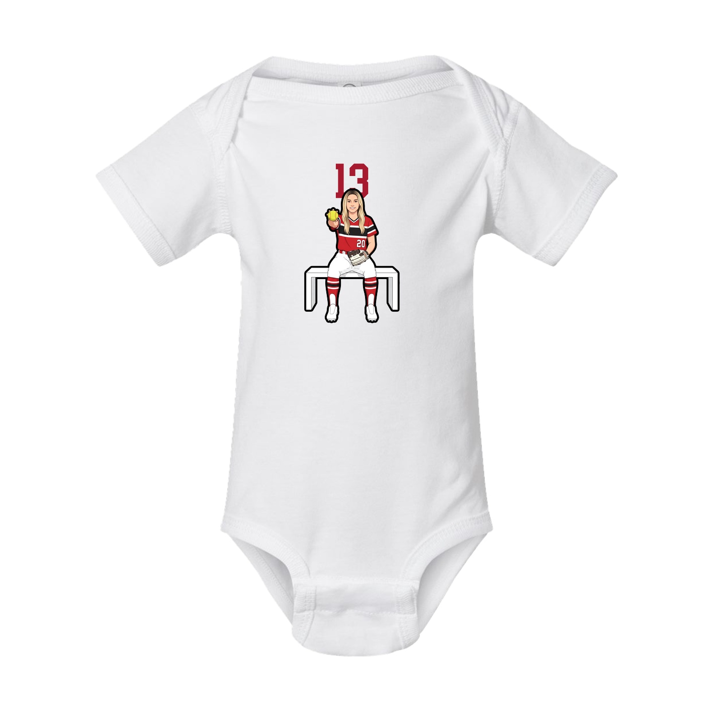 Baby Onesie — Number Top in White
