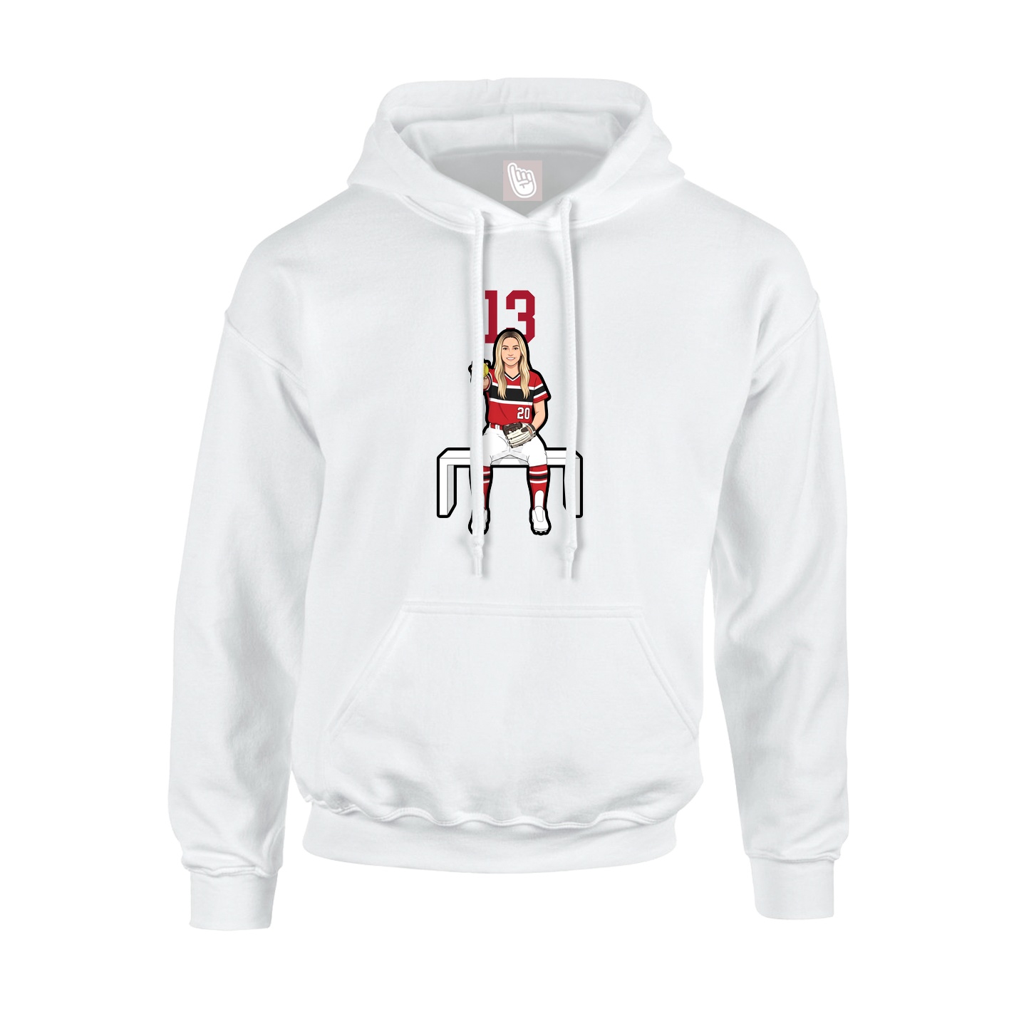 Youth Hoodie — Number Top in White