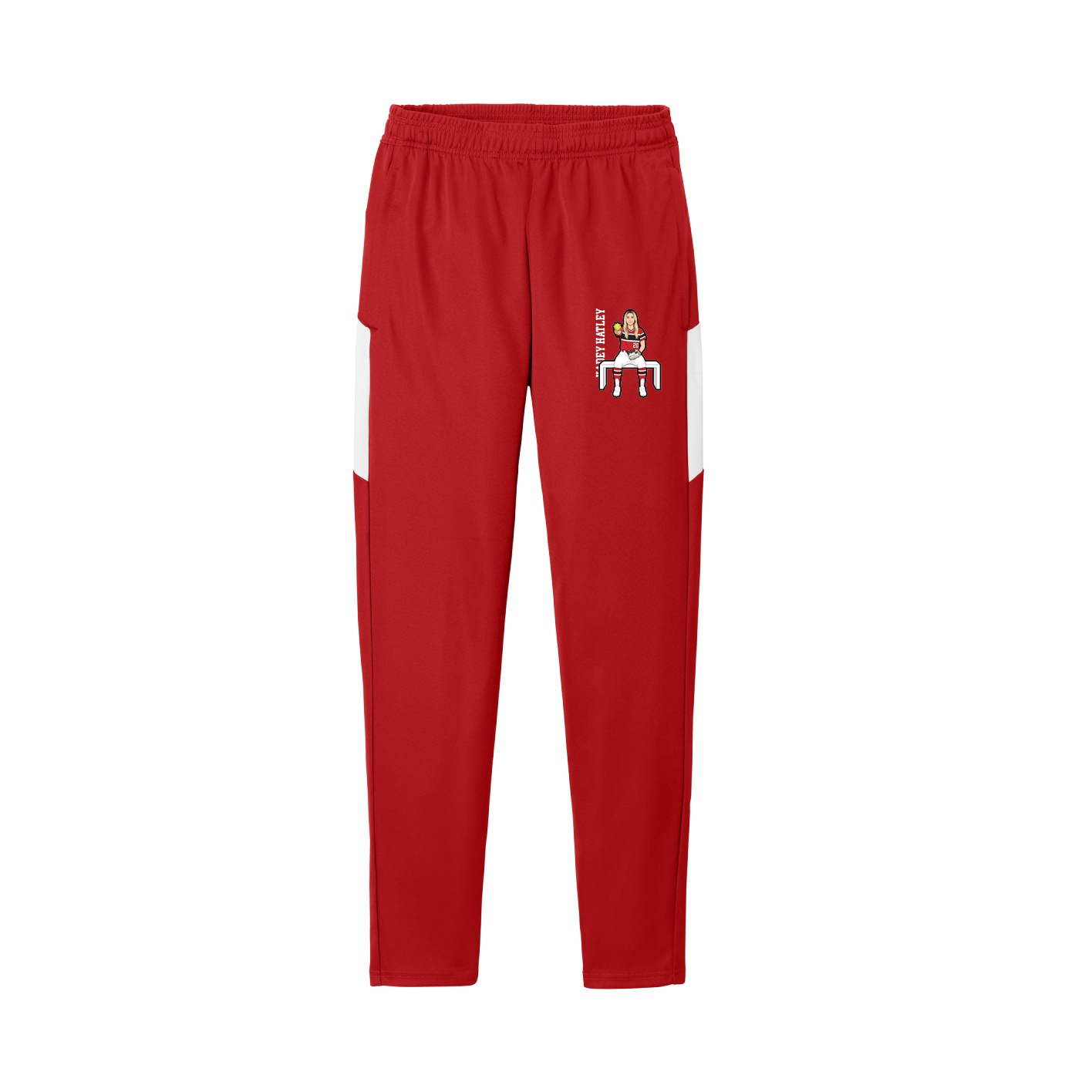 Team Travel Pant — Name Vertical in Cardinal/White