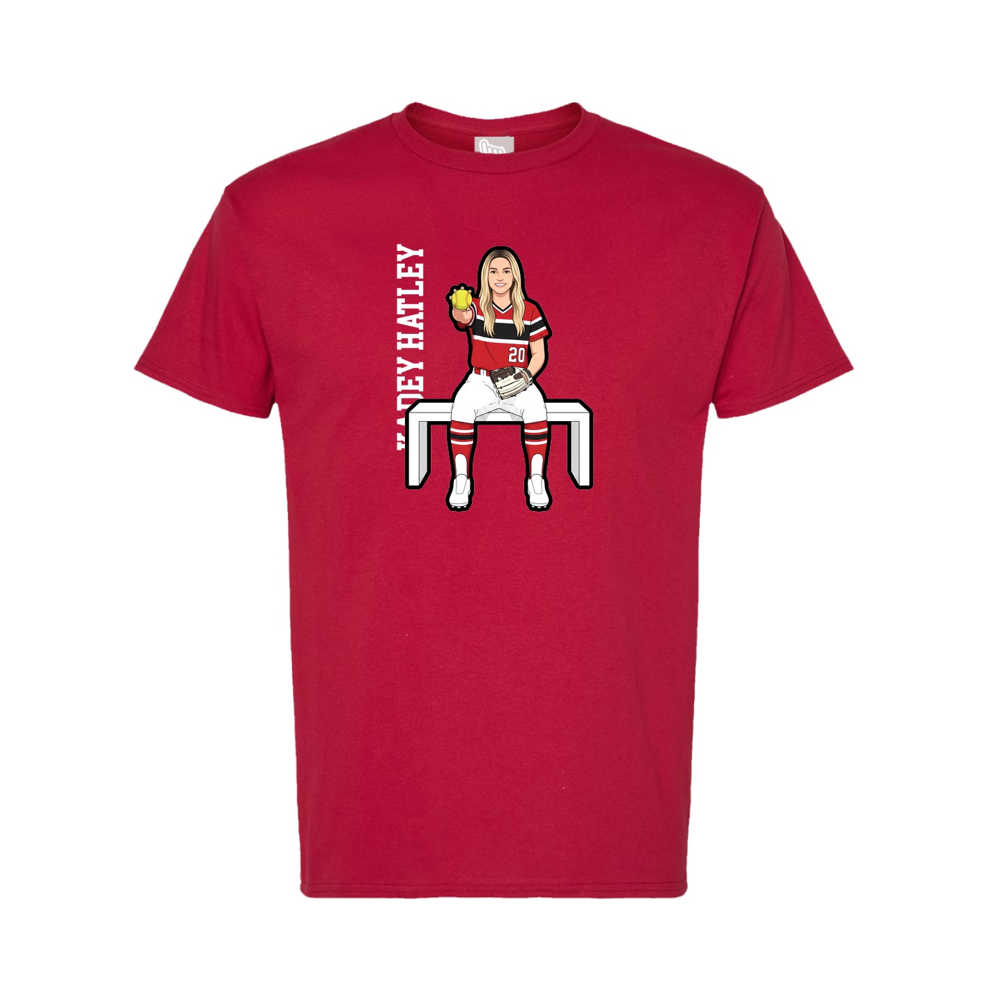 Tee — Name Vertical in Crimson