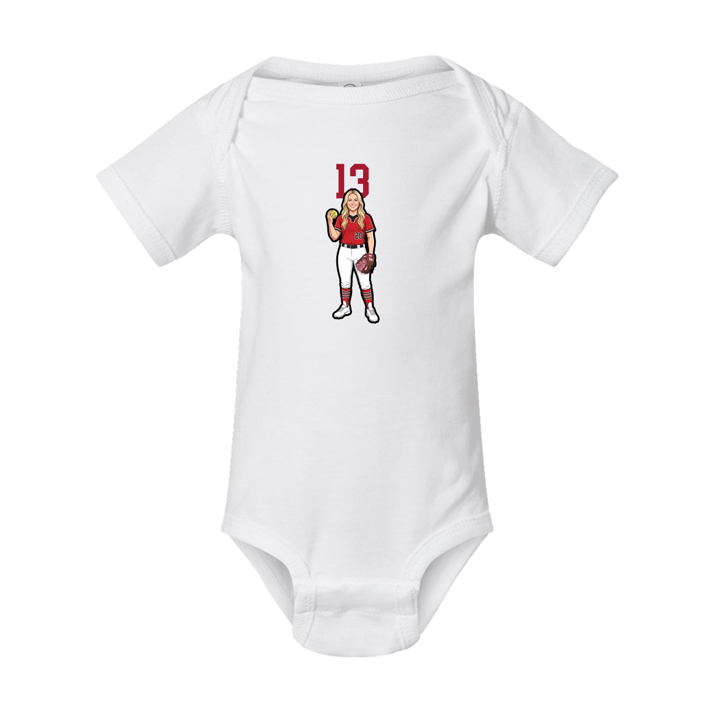 Baby Onesie — Number Top in White
