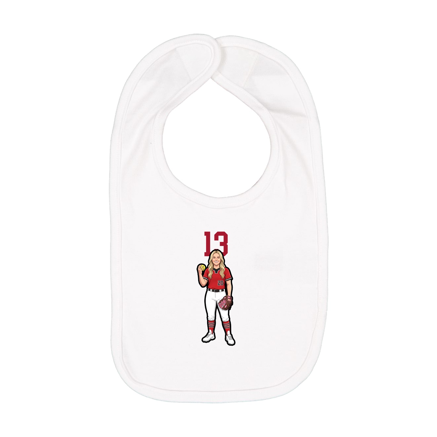 Infant Bib — Number Top in White