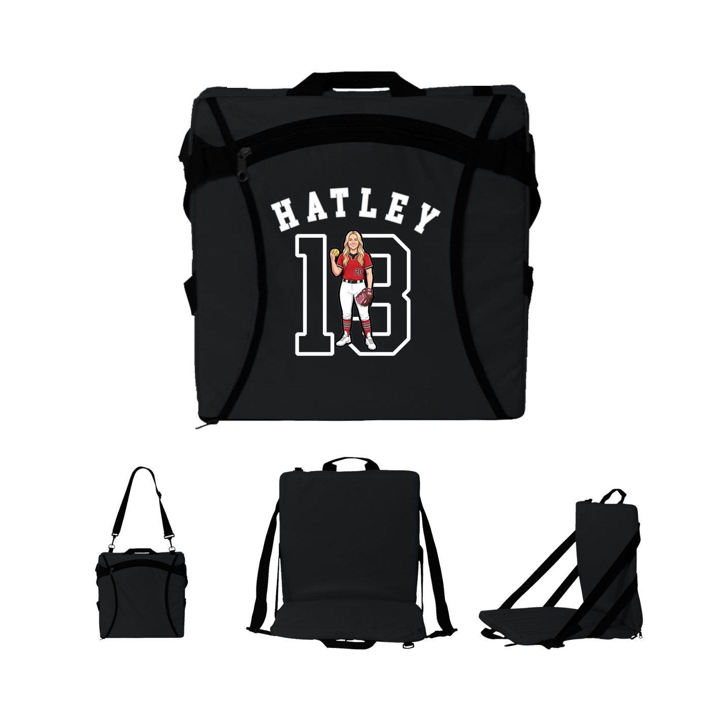 Folding Stadium Seat — Shirsey Arch in Black