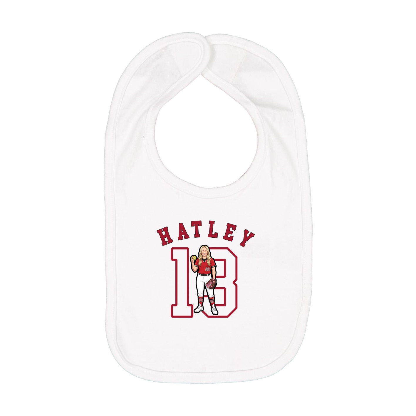 Infant Bib — Shirsey Arch in White