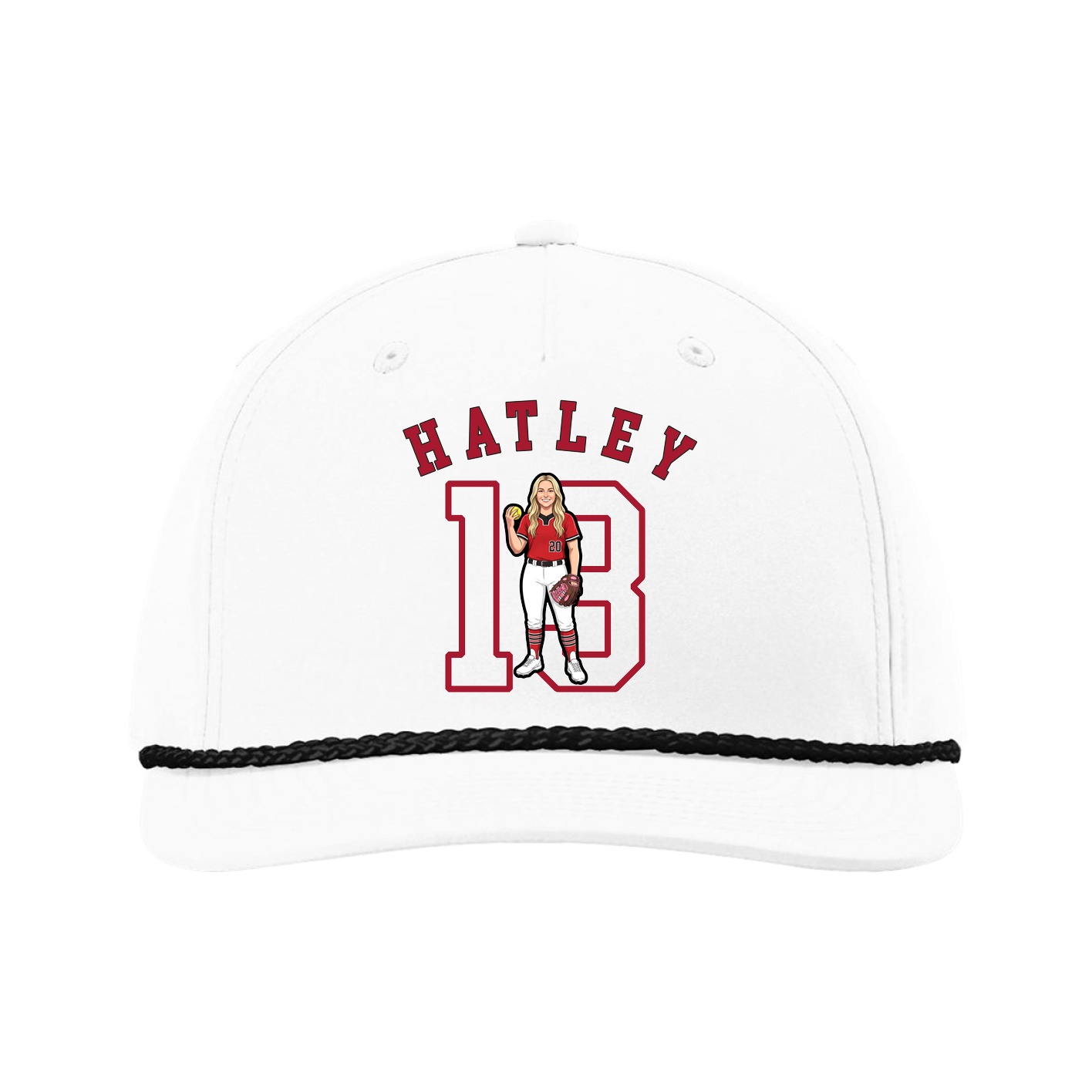 Five-Panel Classic Rope Cap — Shirsey Arch in White
