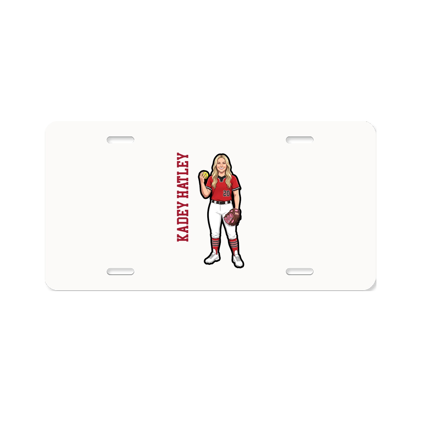 License Plate — Name Vertical in Classic