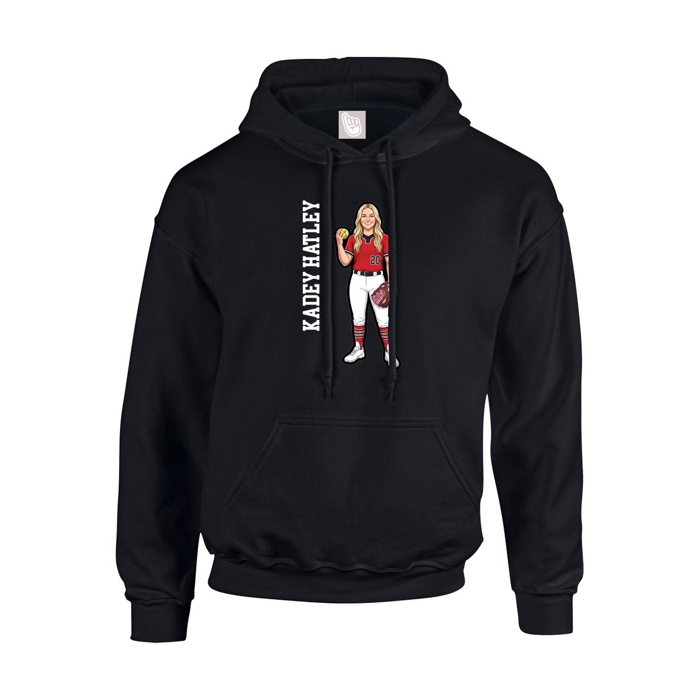 Hoodie — Name Vertical in Black