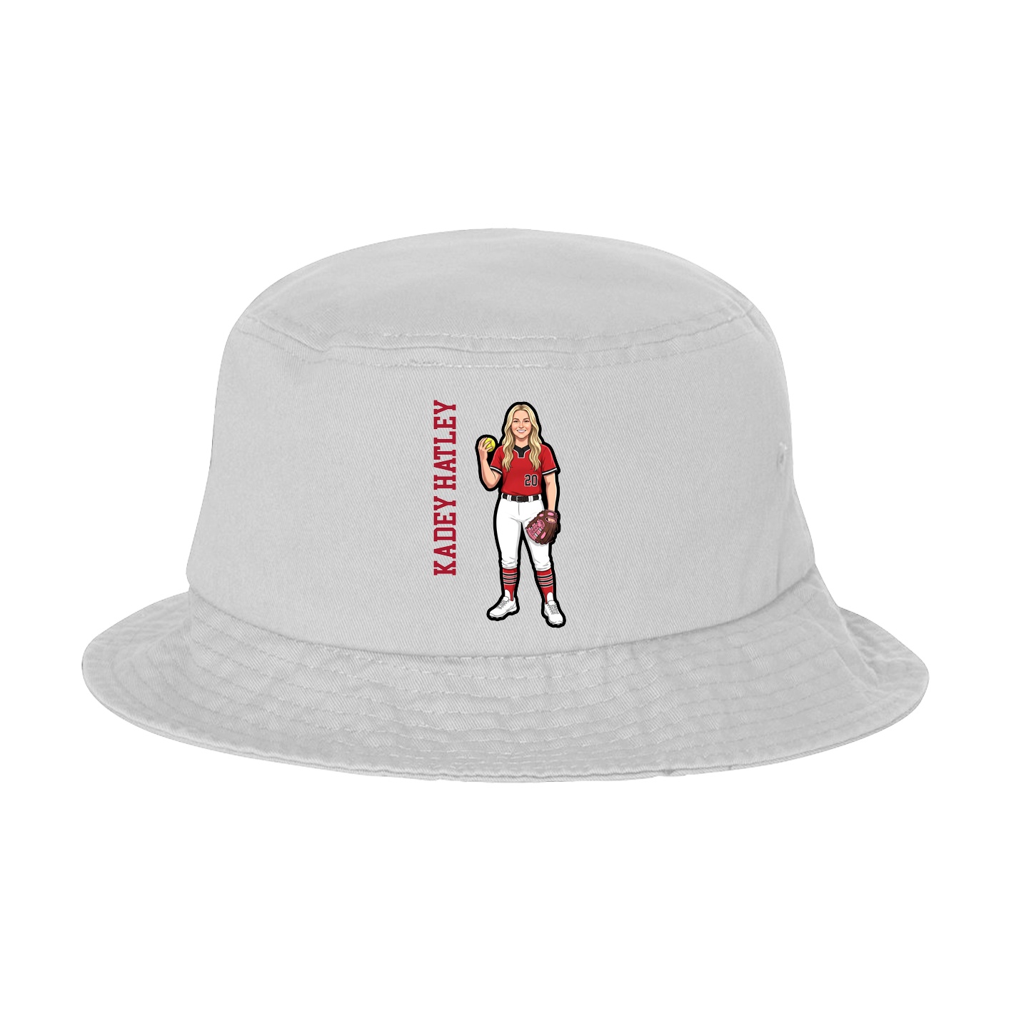 Bucket Cap — Name Vertical in White