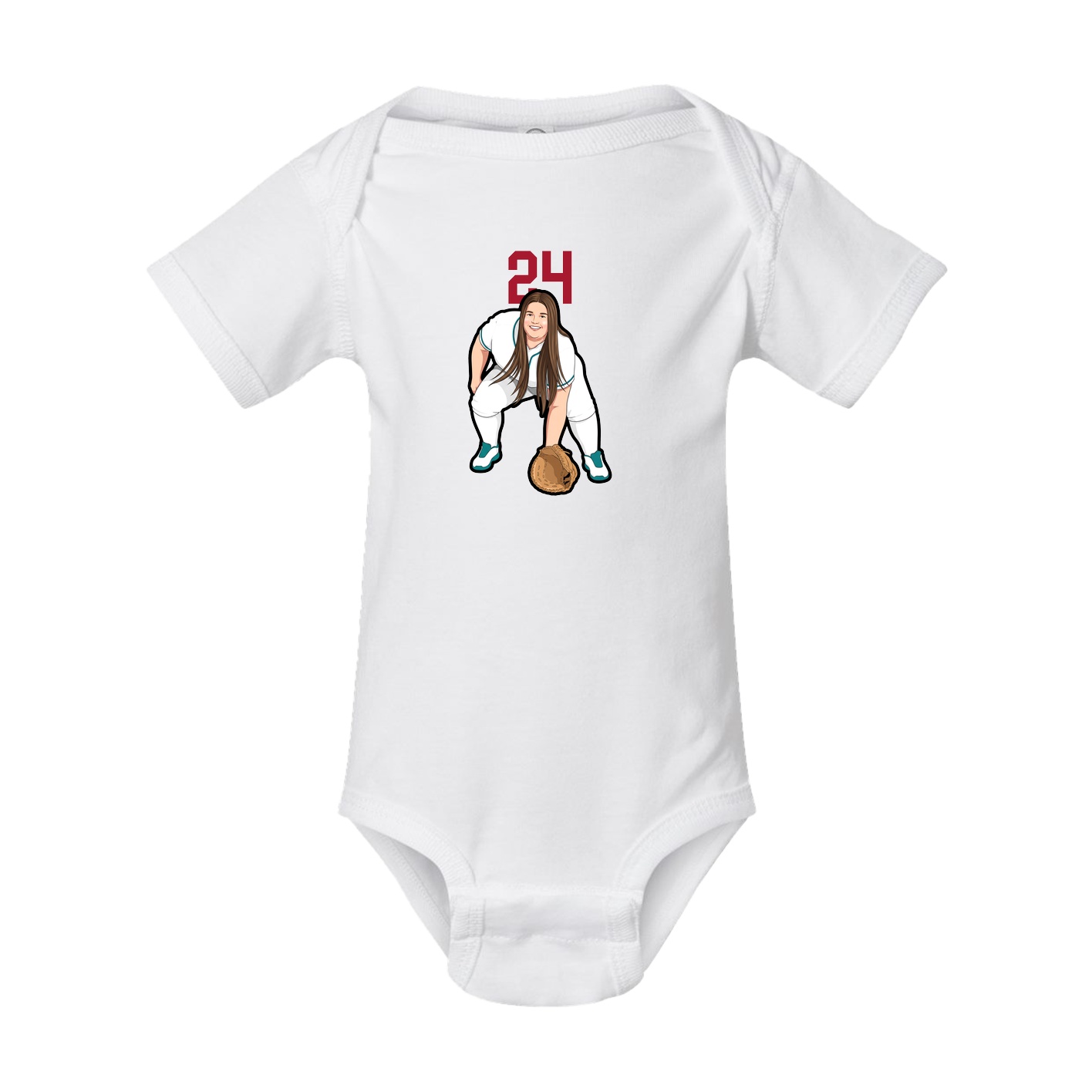 Baby Onesie — Number Top in White