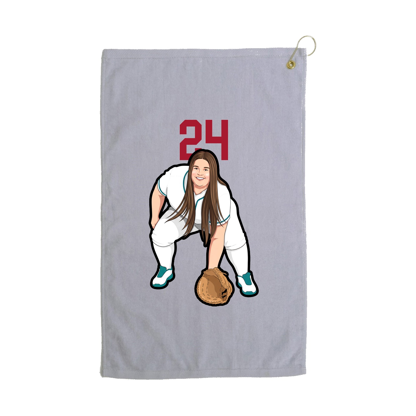 Golf Towel — Number Top in Grey