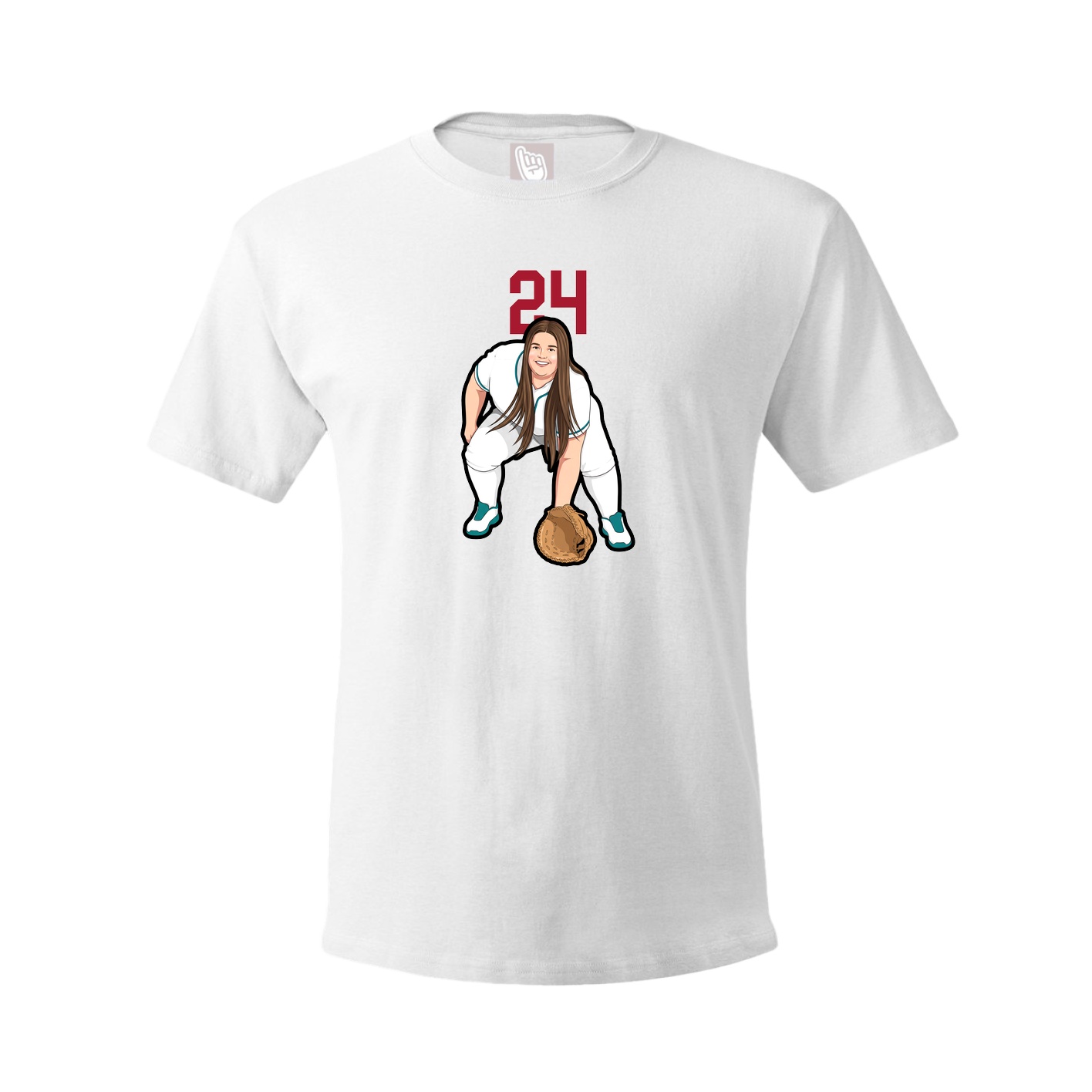 Youth Tee — Number Top in White