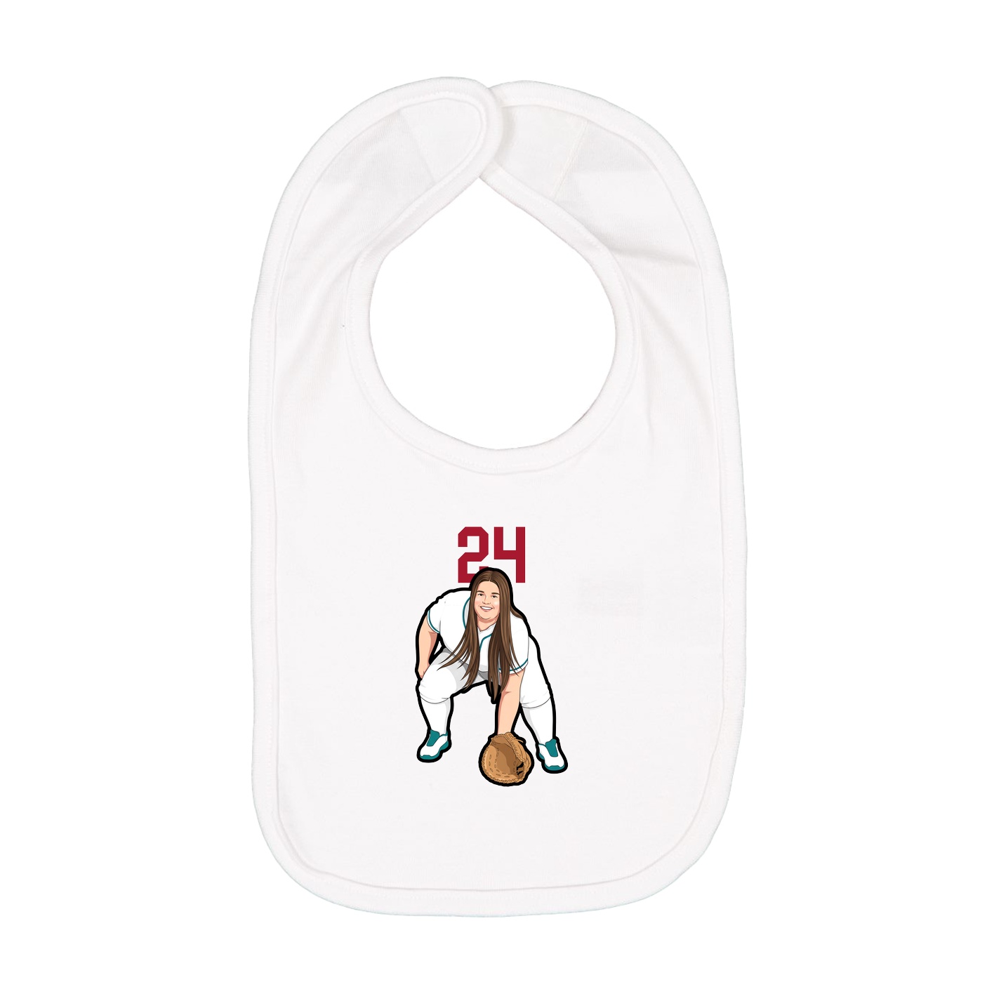 Infant Bib — Number Top in White