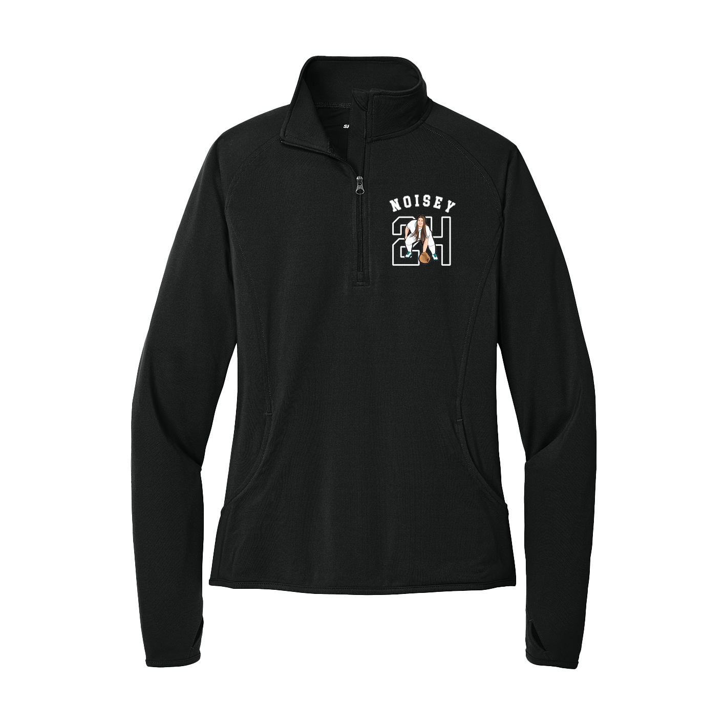 Women's Q-Zip Pullover — Shirsey Arch in Black