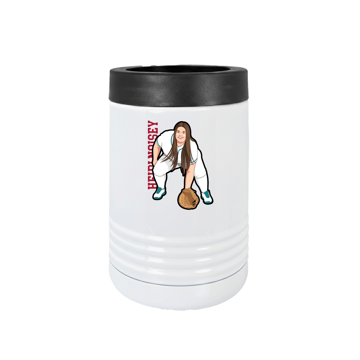 Beverage Holder — Name Vertical in White