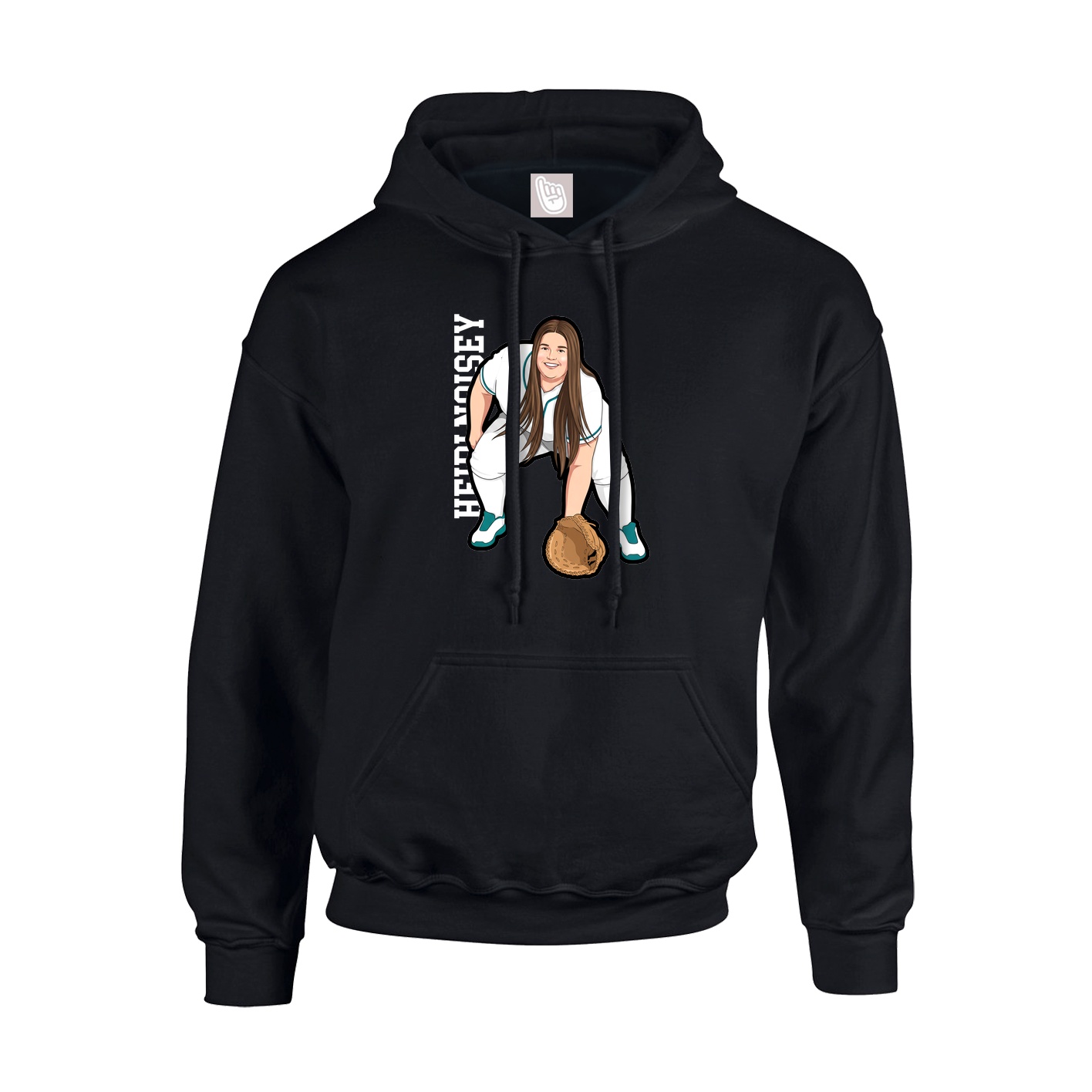 Youth Hoodie — Name Vertical in Black