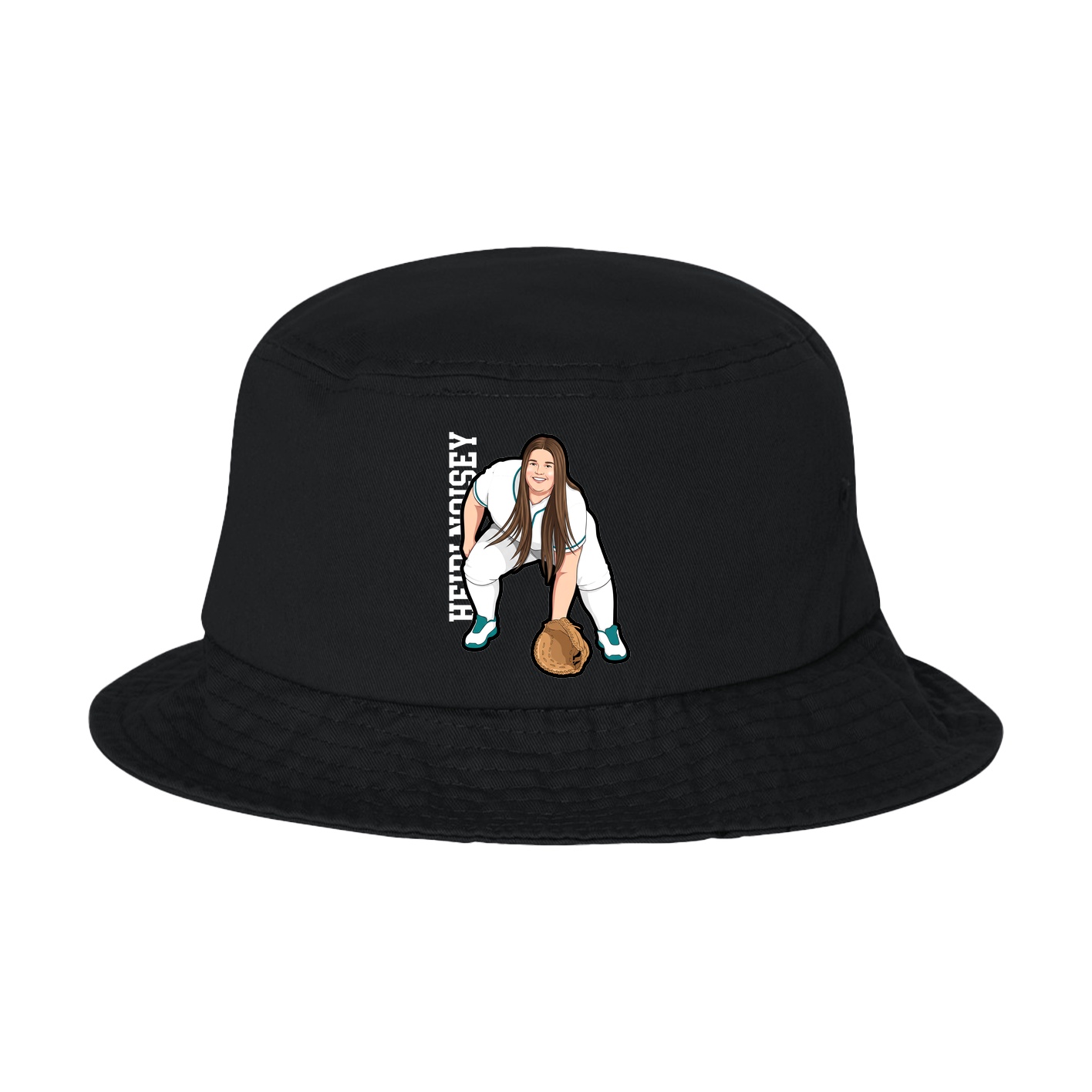 Bucket Cap — Name Vertical in Black