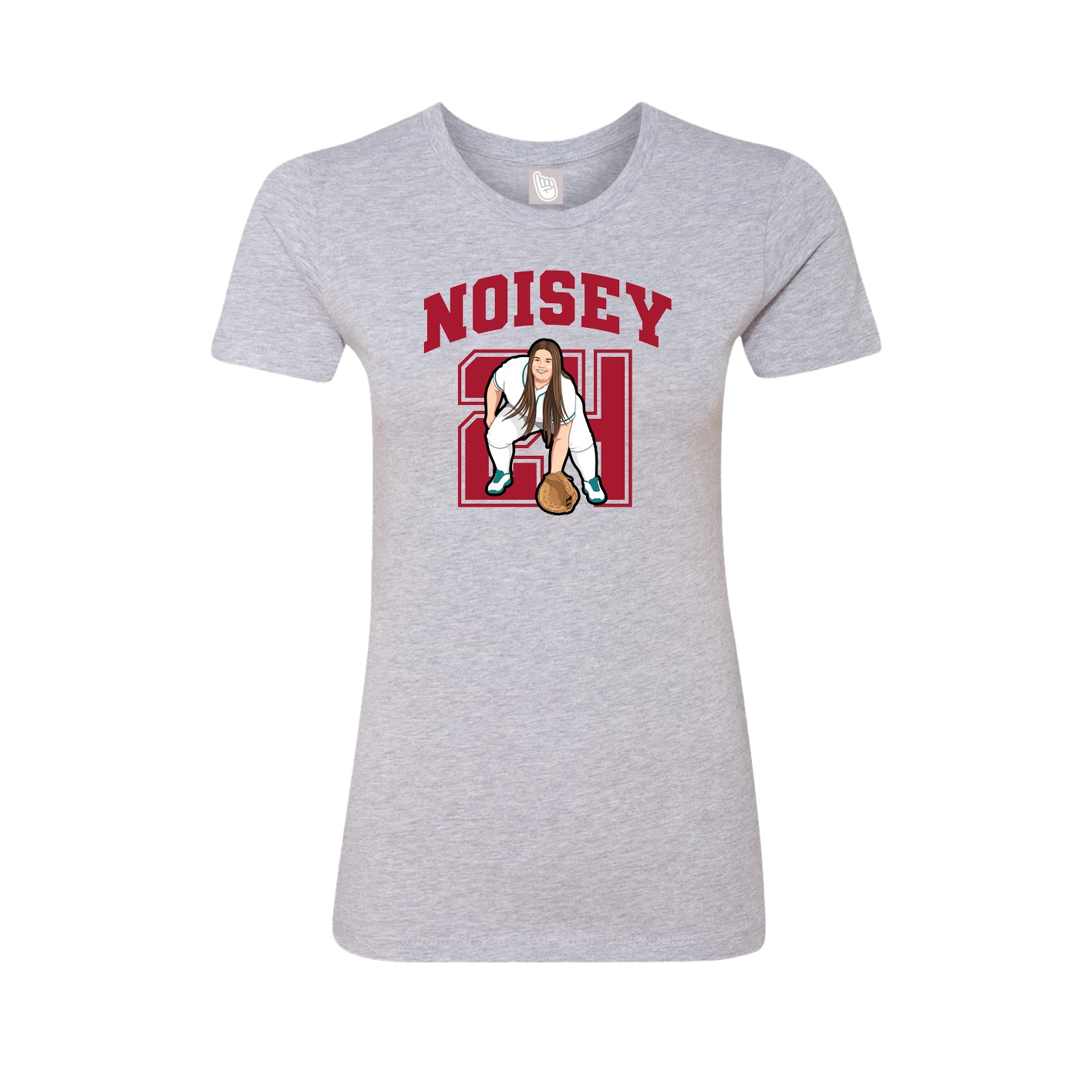 Fitted Women's Tee — Number in Grey